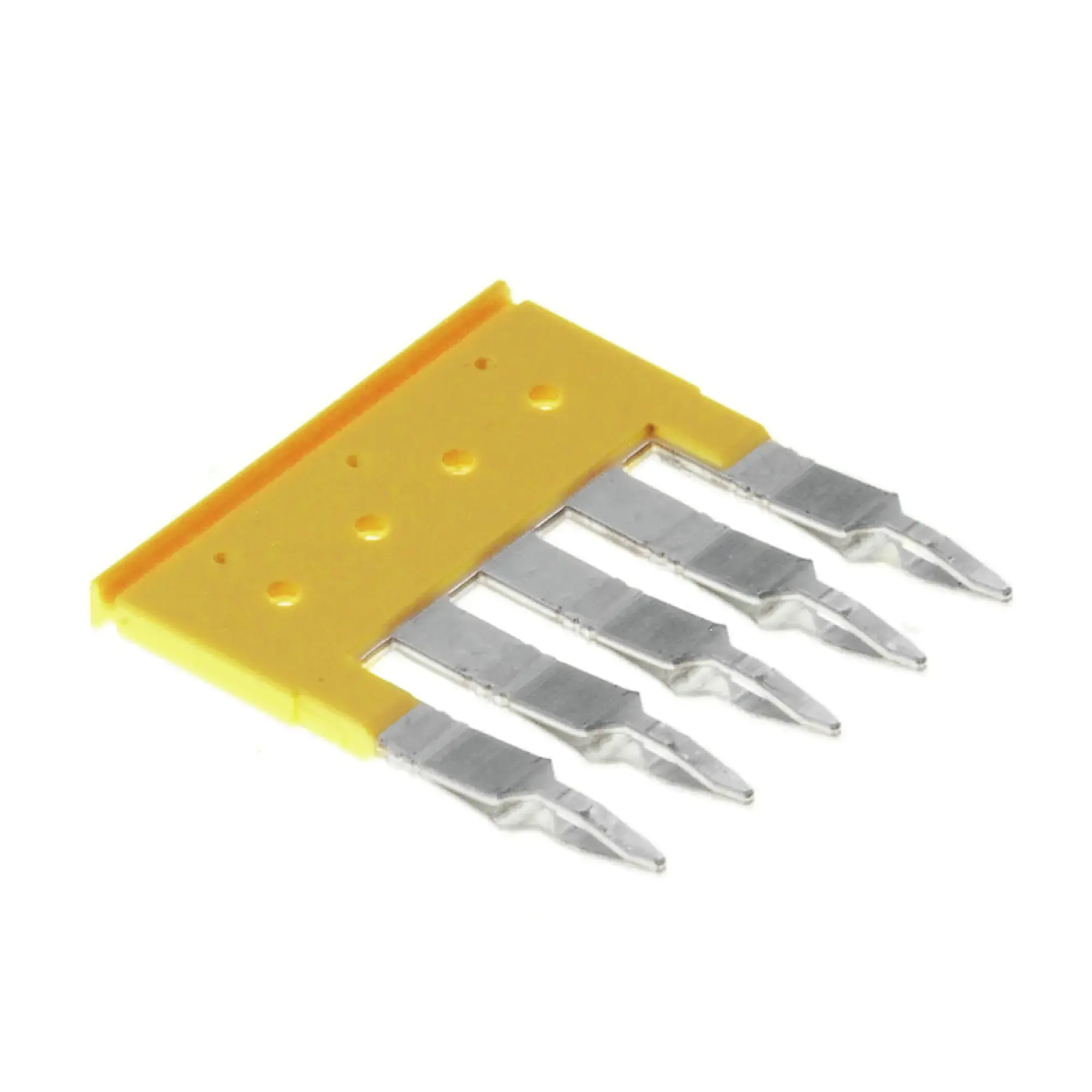 Weidmüller 1608980000 Cross-connector (terminal), Plugged, yellow, 32 A, Number of poles: 5, Pitch in mm: 6.10, Insulated: Yes, Width: 2.8 mm (img_001)