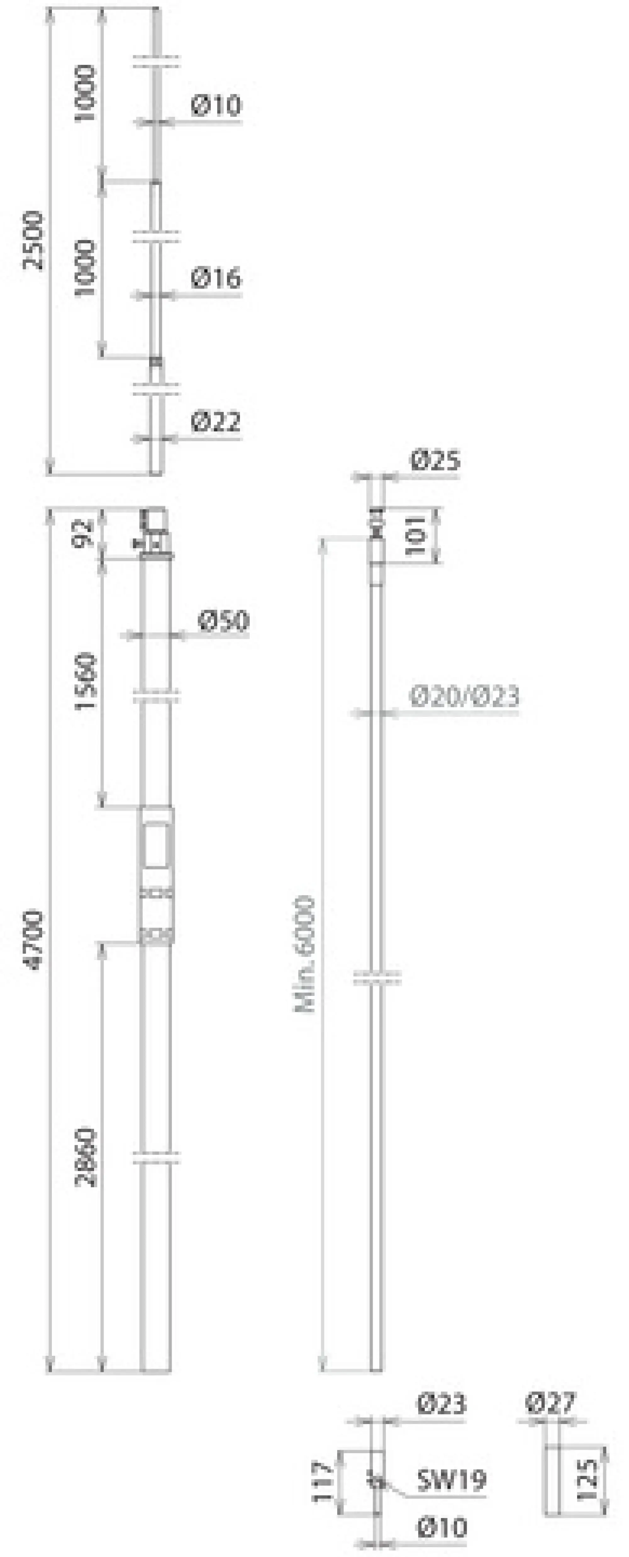 Dehn 819438 HVI Conductor D 23mm Cu w. support. tube L 4700mm a. air-term. rod L 2500mm -KIT- (img_004)