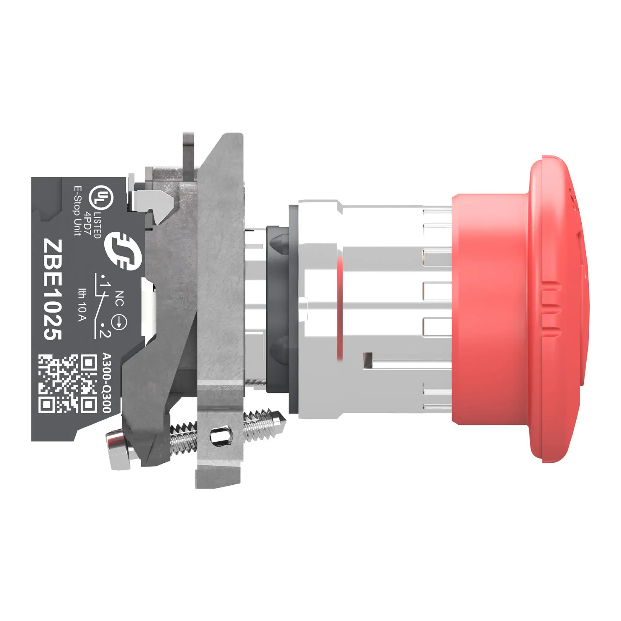 Schneider Electric XB4BS84445 Nødstopp komplett med Ø40 mm sopphode i rød farge med trykk/vri funksjon 2xNC med push-in (img_006)