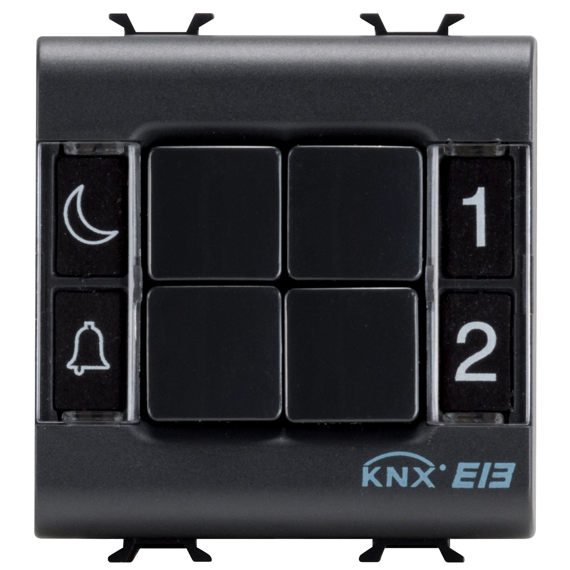 GEWISS GW12782 PUSH-BUTTON PANEL - KNX - 4 CHANNELS - 2 MODULES - BLACK - CHORUSMART (img_001)