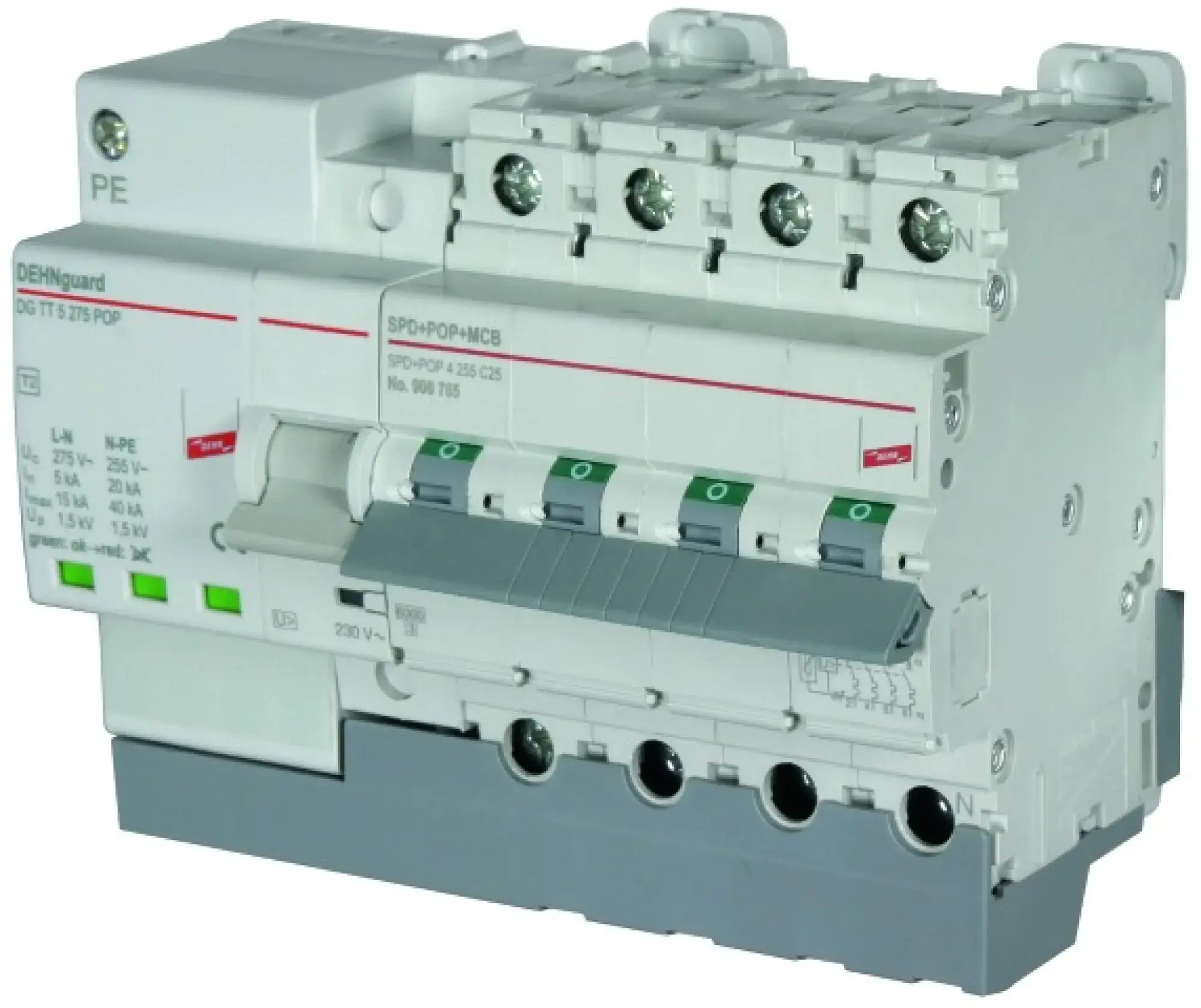 Dehn 900785 Surge protective devices for circuit breakers 4-pole C25 A (img_001)