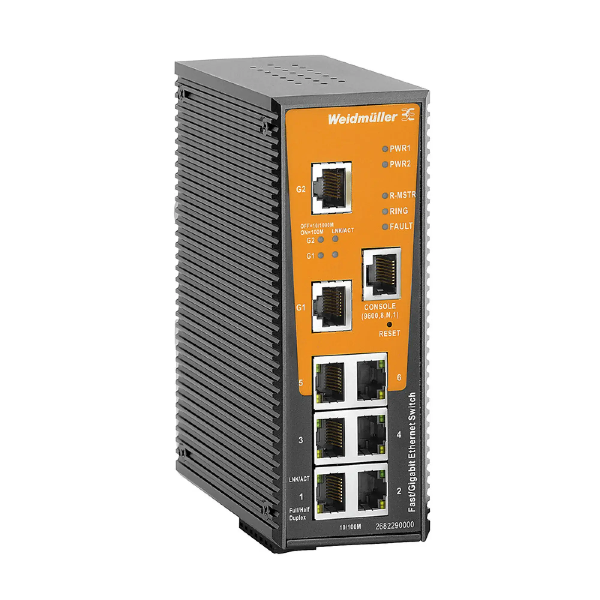 Weidmüller 2682290000 Network switch (managed), managed, Fast/Gigabit Ethernet, Number of ports: 6x RJ45 10/100BaseT(X), 2x RJ45 10/100/1000BaseT(X), -40 °C...75 °C, IP30 (img_001) Weidmüller 2682290000 Network switch (managed), managed, Fast/Gigabit Ethernet, Number of ports: 6x RJ45 10/100BaseT(X), 2x RJ45 10/100/1000BaseT(X), -40 °C...75 °C, IP30 (img_001)