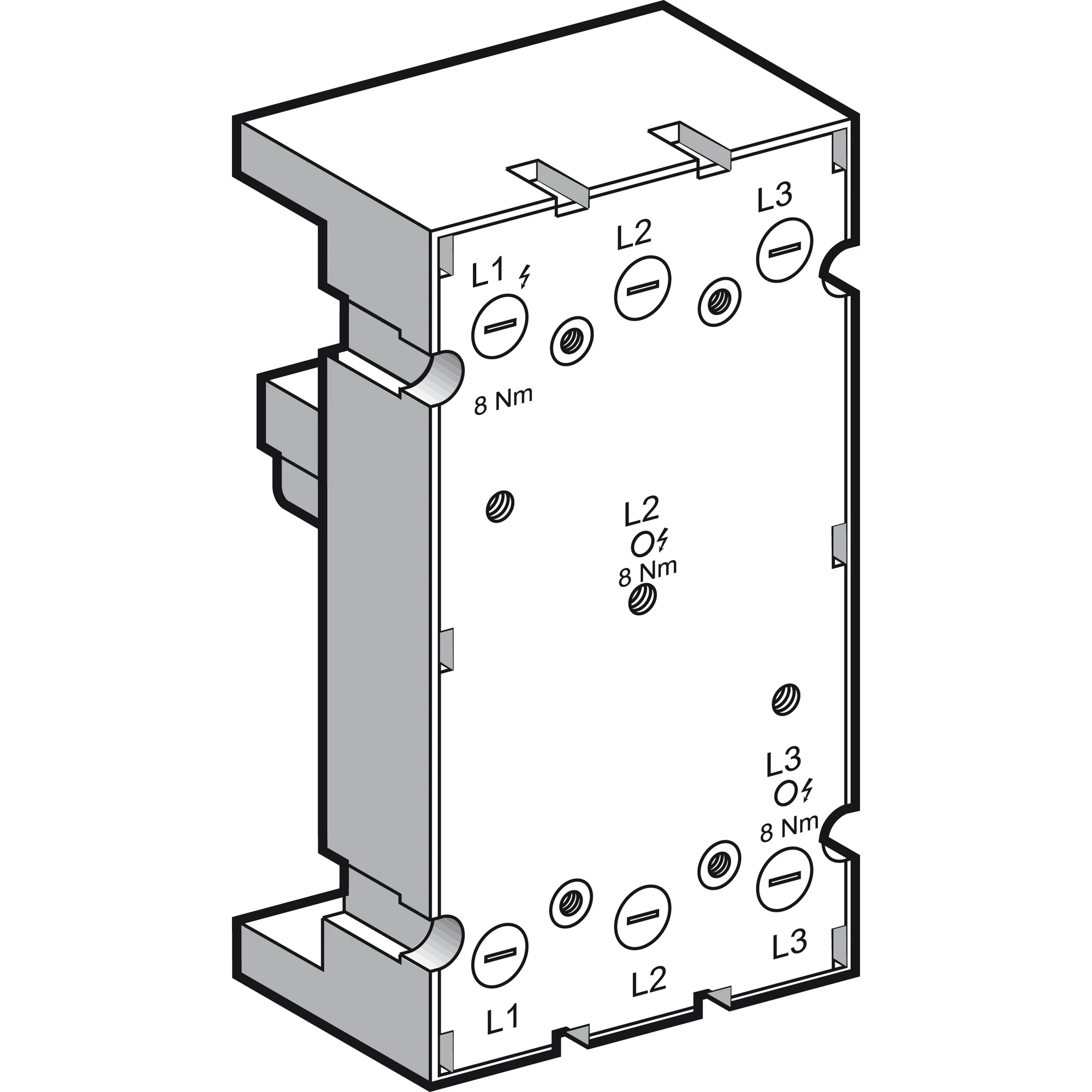 Schneider Electric LA9ZA32600 Adapter for Busbar System - 3P - 60 to 150 A - 60 mm (img_001)