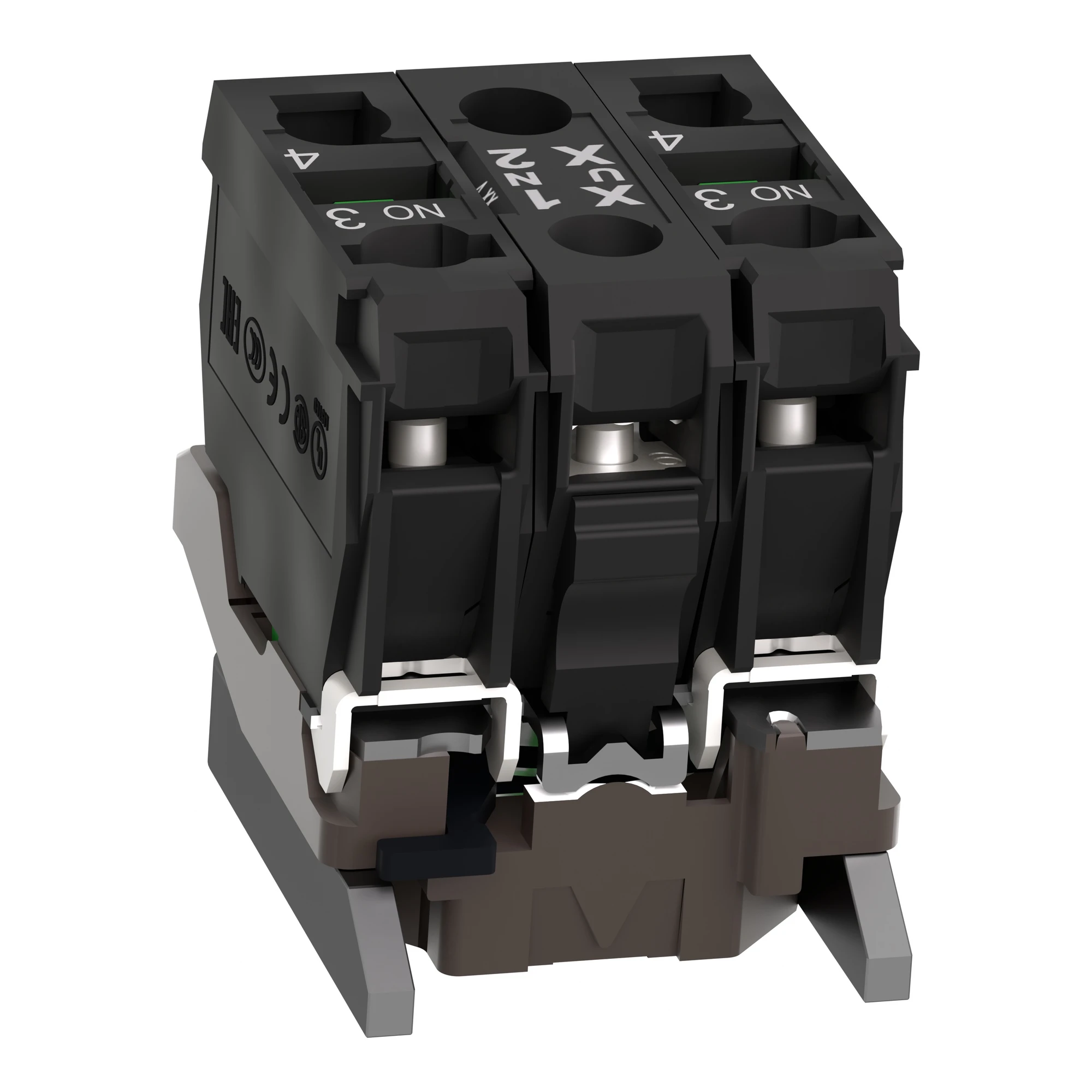 Schneider Electric ZB4BW0B13 Auxiliary contact block with mounting flange, Harmony XB4, metal, white, universal LED, 2S, 24V ACDC (img_008) Schneider Electric ZB4BW0B13 Auxiliary contact block with mounting flange, Harmony XB4, metal, white, universal LED, 2S, 24V ACDC (img_008)