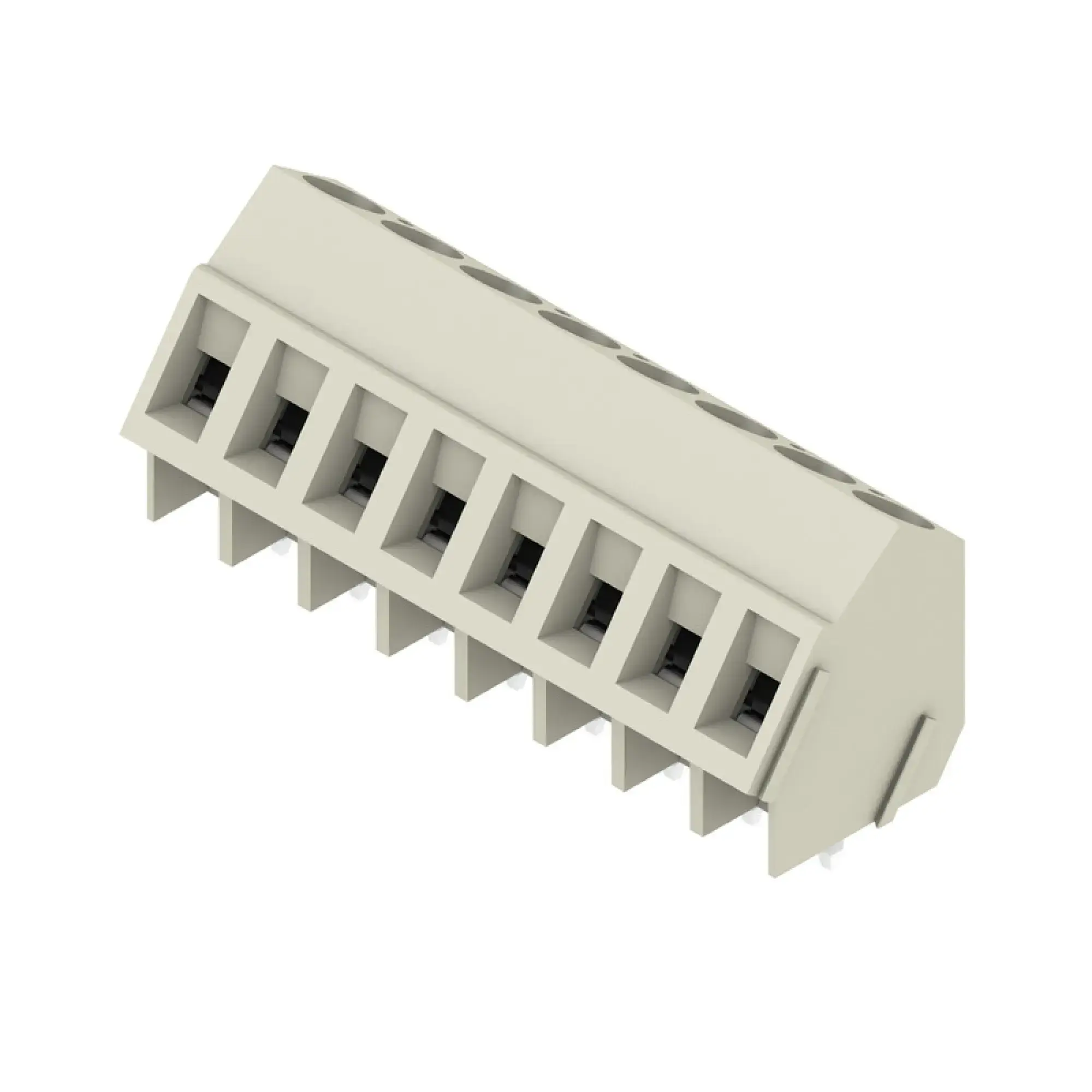 Weidmüller 1913500000 PCB terminal, 320 V, 17.5 A, Pitch in mm: 5.00, 2.5 mm², Number of poles: 8, Clamping yoke connection, THT solder connection, 135°, Box (img_001) Weidmüller 1913500000 PCB terminal, 320 V, 17.5 A, Pitch in mm: 5.00, 2.5 mm², Number of poles: 8, Clamping yoke connection, THT solder connection, 135°, Box (img_001)
