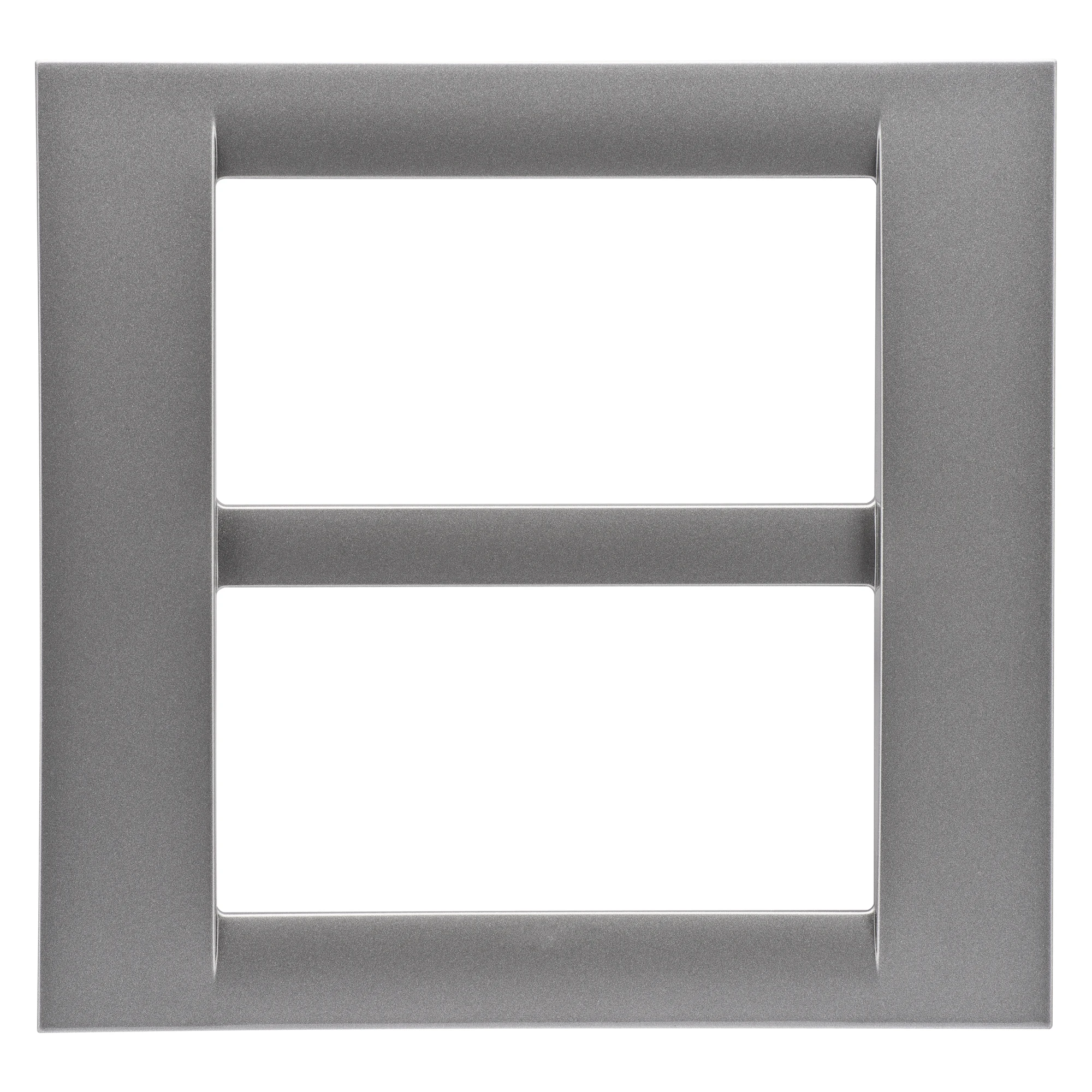 GEWISS GW22287 VIRNA PLATE - IN TECHNOPOLYMER GLOSS FINISHING - 8 GANG (4+4 OVERLAPPING) - METALLIC TITANIUM - SYSTEM (img_001)