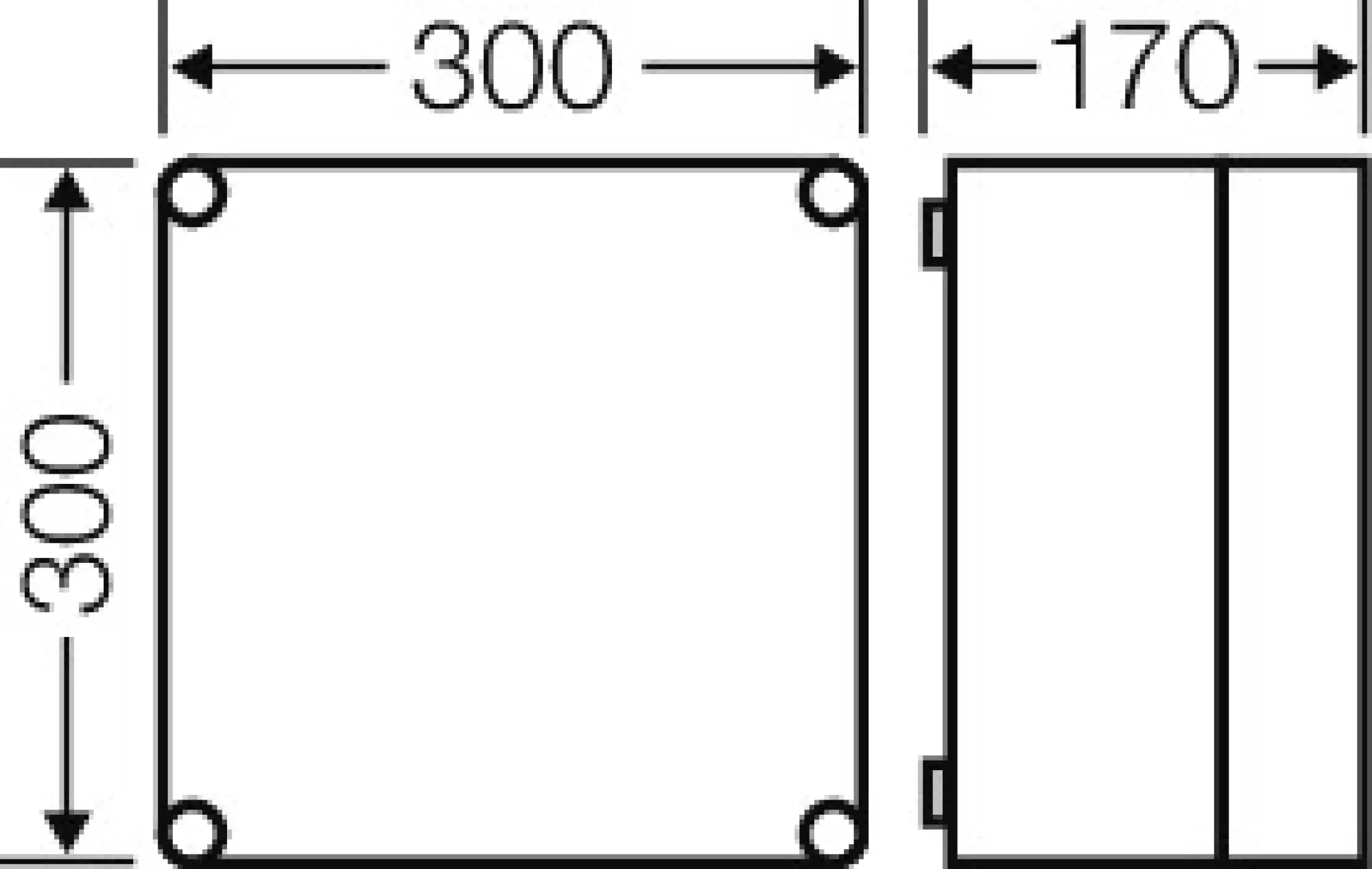 Hensel 2000001 Mi-Leergehäuse, Einbaumaße 275x275x146mm, transparenter Deckel Mi 0200 (img_002)