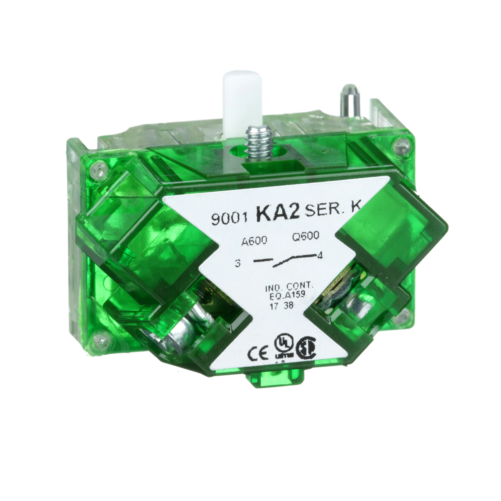 Schneider Electric 9001KA2 Auxiliary contact block with closed terminals, 9001K, 1S standard, silver alloy (img_001) Schneider Electric 9001KA2 Auxiliary contact block with closed terminals, 9001K, 1S standard, silver alloy (img_001)