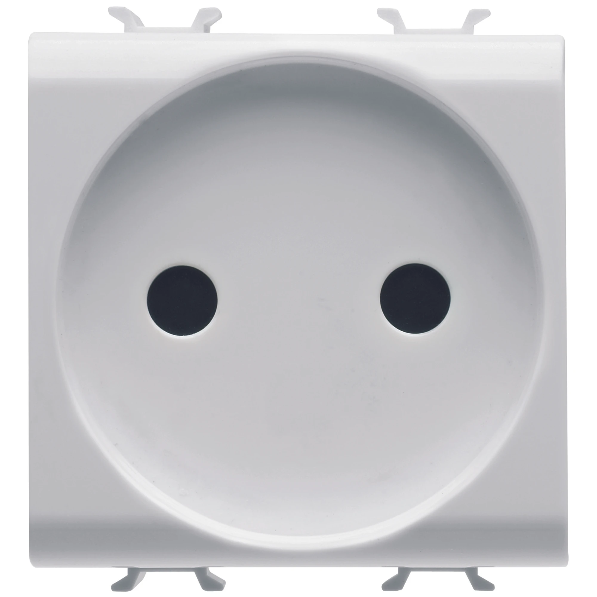 GEWISS GW10246 FRENCH STANDARD SOCKET-OUTLET 250V ac - 2P 16A - 2 MODULES - GLOSSY WHITE - CHORUSMART (img_001)
