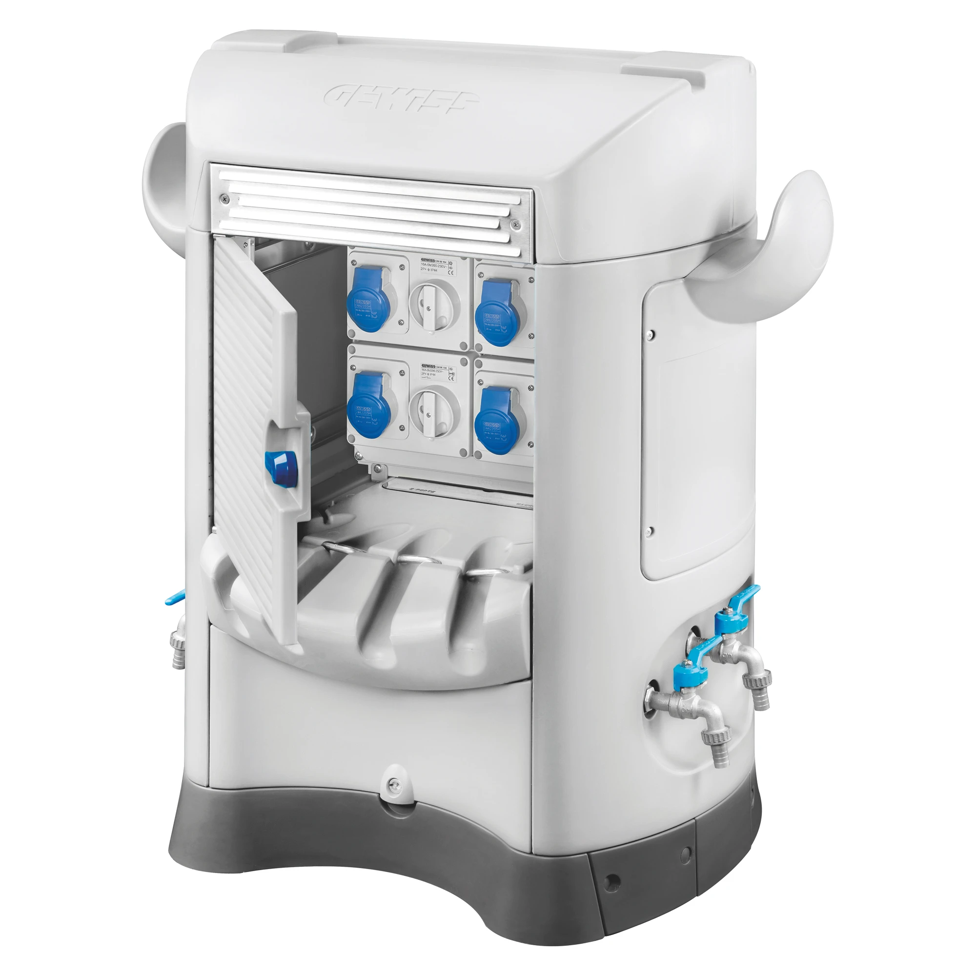 GEWISS GW68801W Steckdosenkombination QMC125 freistehend mit 4 IEC3x16A Grau IP44 (img_001) GEWISS GW68801W Steckdosenkombination QMC125 freistehend mit 4 IEC3x16A Grau IP44 (img_001)