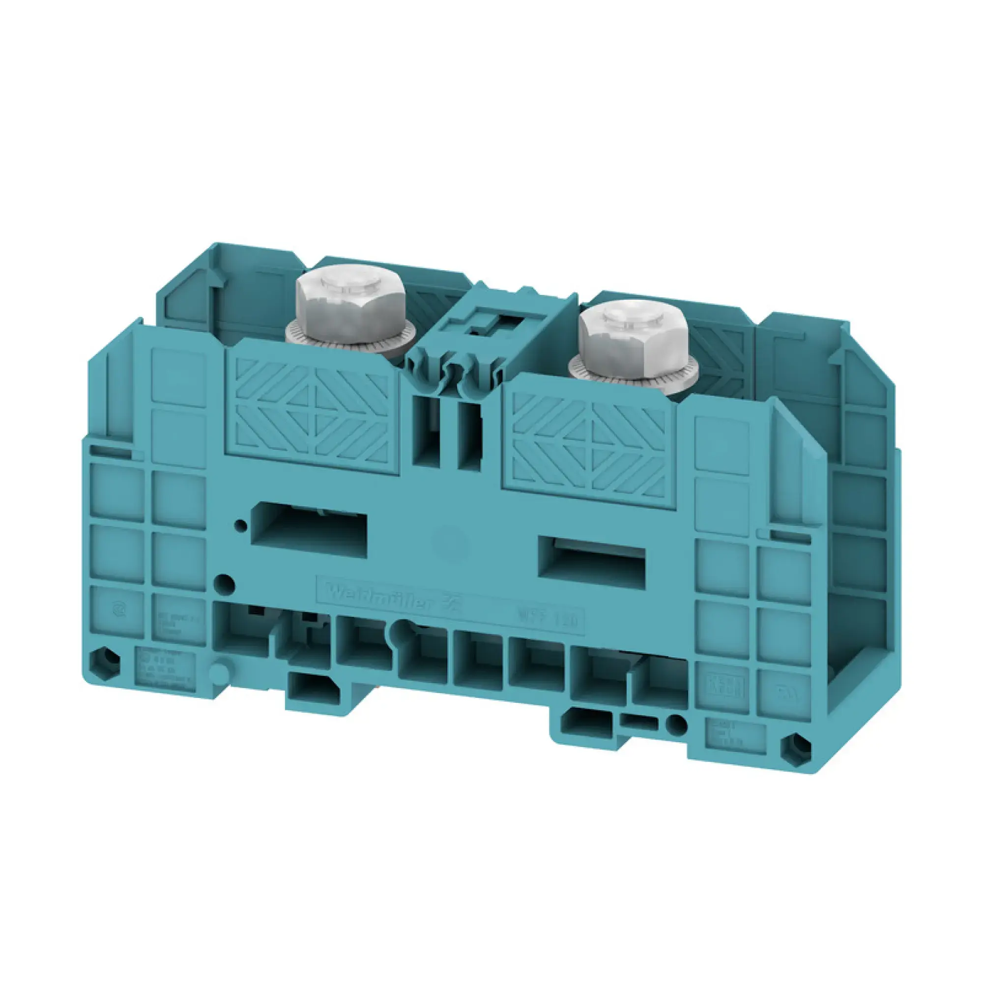 Weidmüller 1028580000 Stud terminal, Threaded stud connection, blue, 120 mm², 269 A, 1000 V, Number of connections: 2, Number of levels: 1, TS 35, V-0, Wemid (img_001)