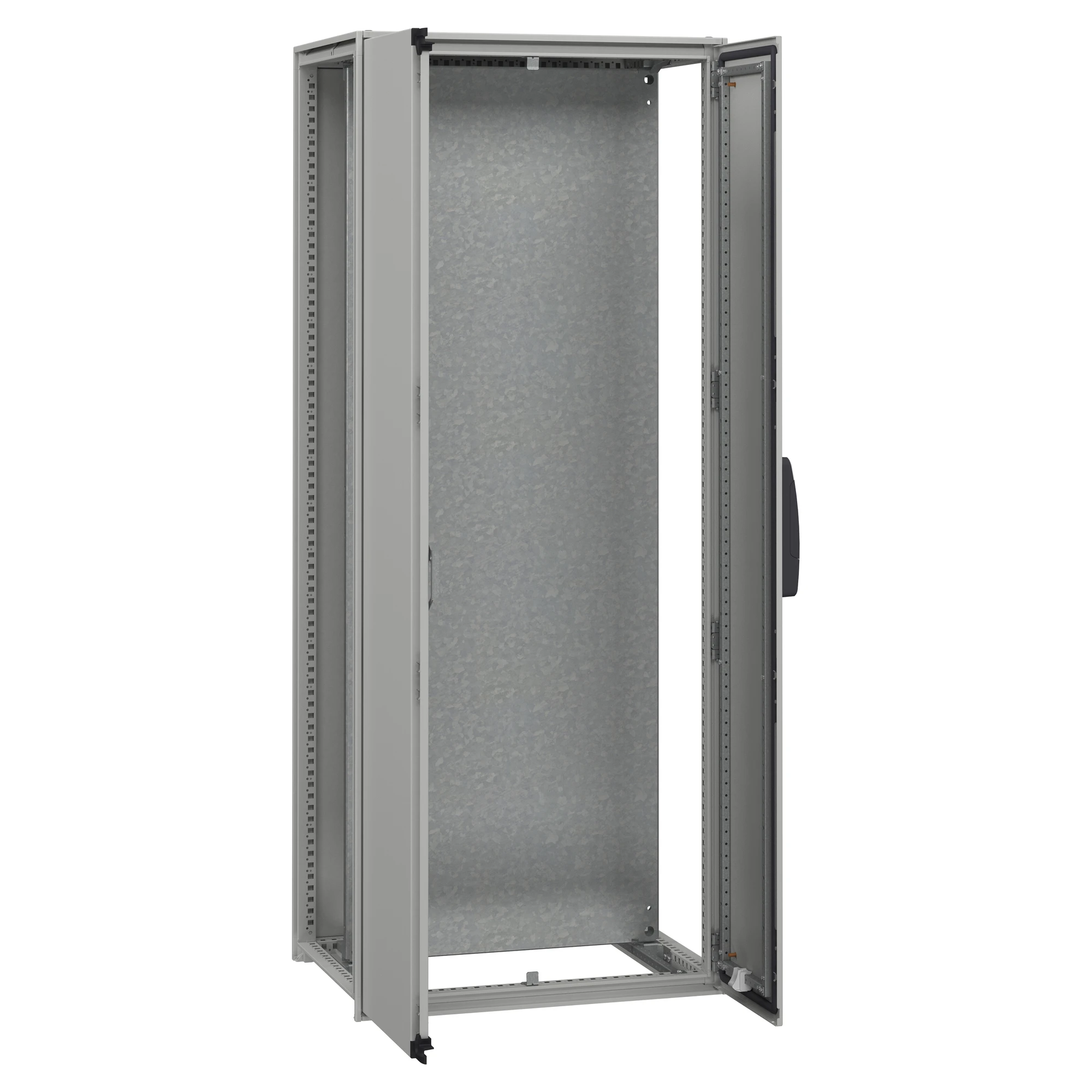 Schneider Electric NSYSFN2212802DP Free-standing enclosure, PanelSeT SFN, made of decarbonized steel, with mounting plate, assembled, 2200x1200x800mm, 2 doors, IP55 (img_002)