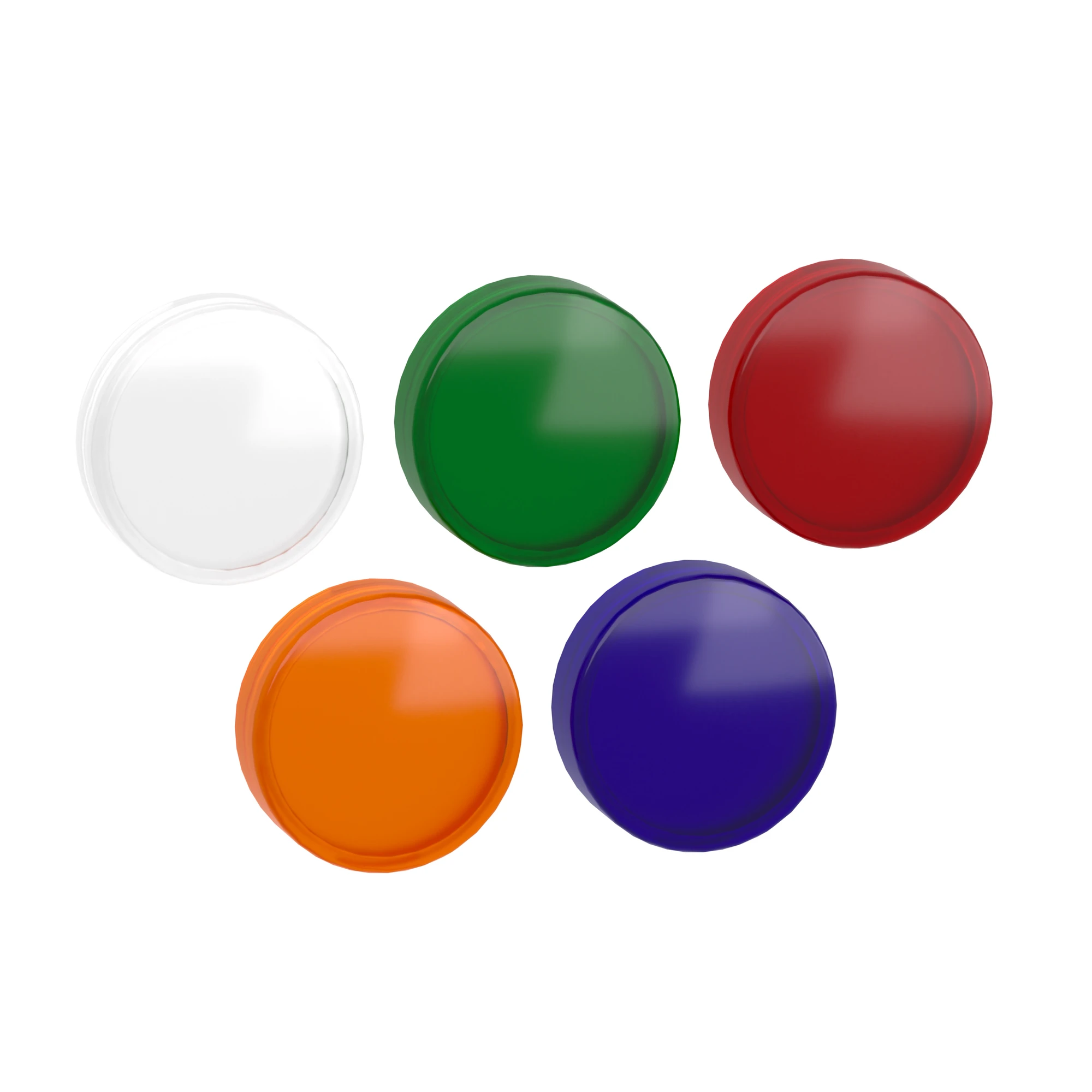 Schneider Electric ZB5AV003 Signal Indicator, Front Element, Harmony XB5, Plastic, 22mm, 5 Colored Domes, for Universal LED, Smooth Dome (img_001)
