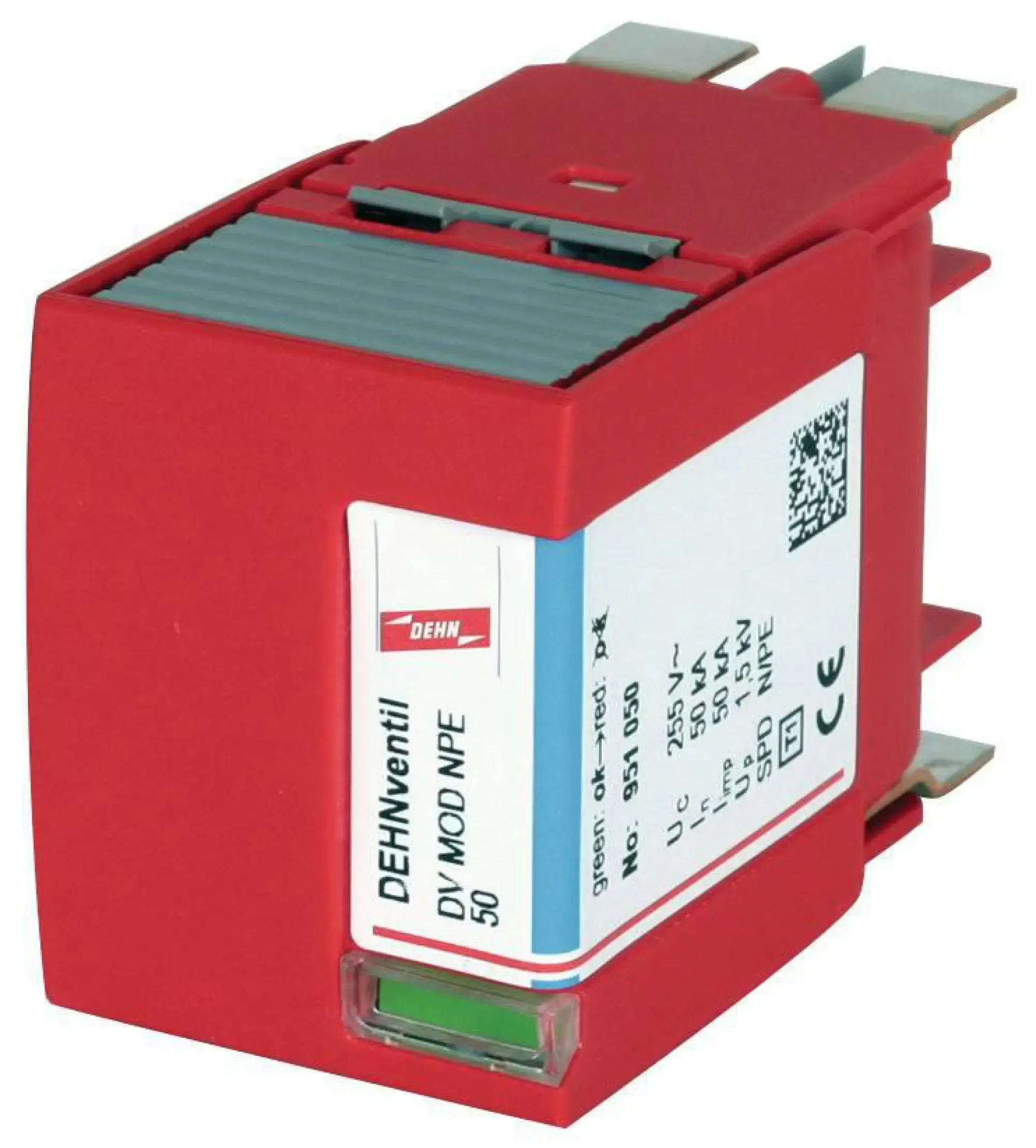 Dehn 951050 N-PE spark-gap-based protection module Type 1 + Type 2 for DEHNventil M (img_001)