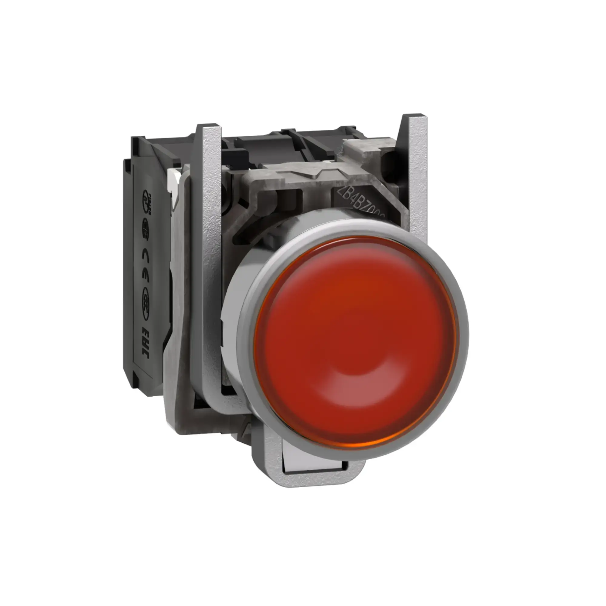 Schneider Electric XB4BW35G5 Illuminated push-button, Harmony XB4, metal, 22mm, orange, unlabelled, universal LED, smooth dome, 1NO+1NC, 110-120V AC (img_001)