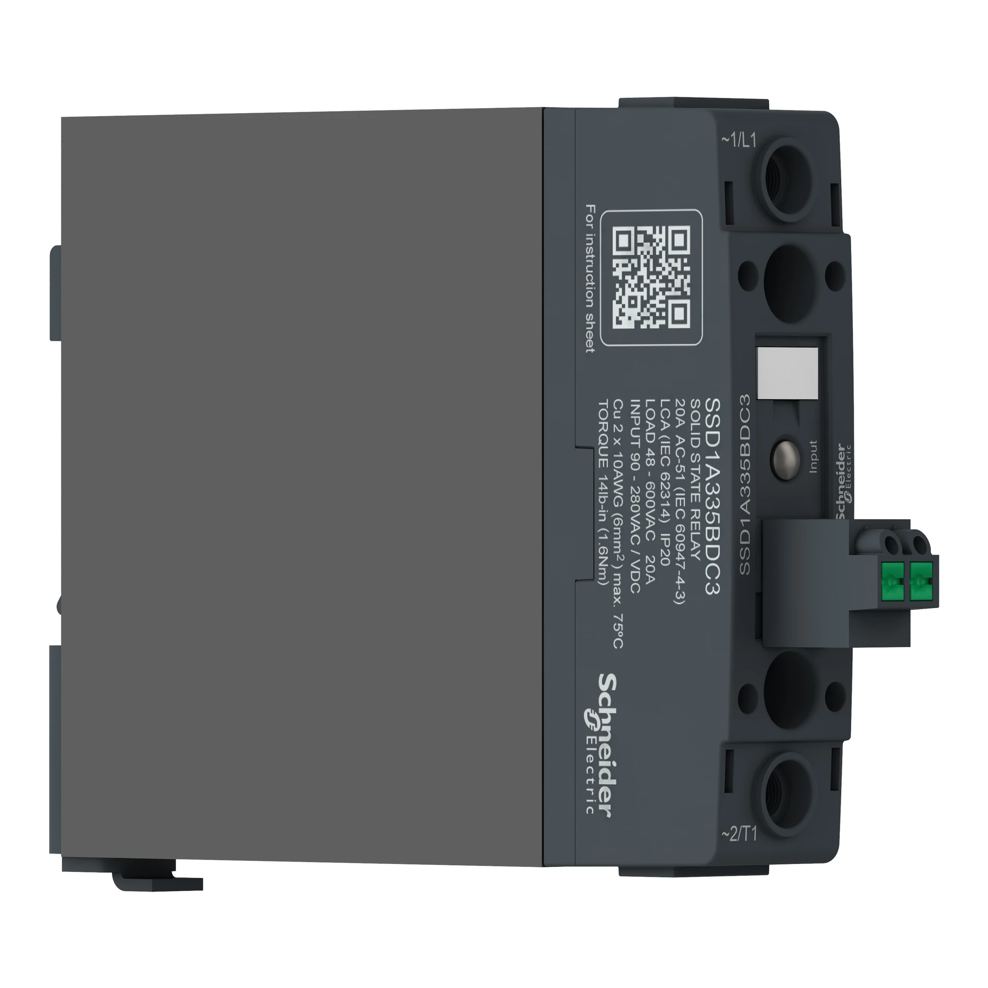 Schneider Electric SSD1A320M7C3 Semiconductor relay, DIN rail, I:90-280VACDC, O:48-600VAC, 20A, 1ph, zero-voltage switching, FZ (img_005) Schneider Electric SSD1A320M7C3 Semiconductor relay, DIN rail, I:90-280VACDC, O:48-600VAC, 20A, 1ph, zero-voltage switching, FZ (img_005)