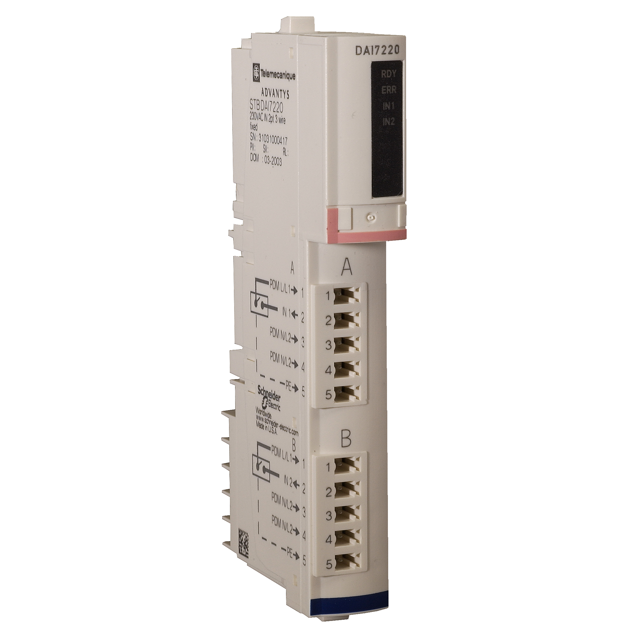 Schneider Electric Kit digital input module Standard, Advantys STB, 230V AC, 2 E