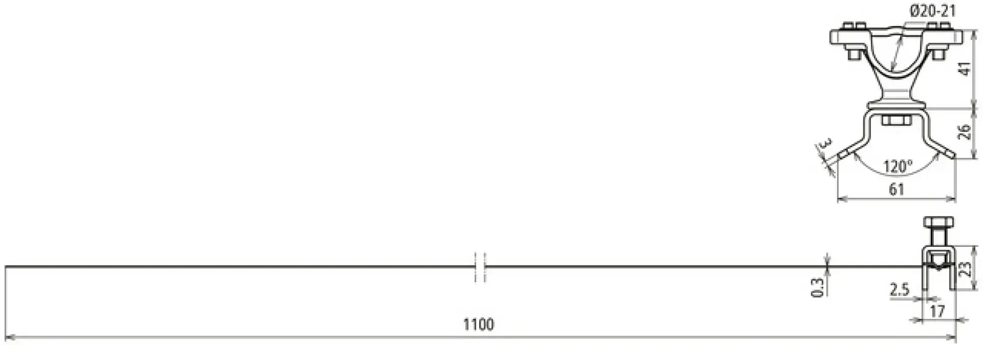 Dehn 275330 Conductor holder for HVI cond., P/StSt D 20mm with clamping range D 50-300mm (img_002) Dehn 275330 Conductor holder for HVI cond., P/StSt D 20mm with clamping range D 50-300mm (img_002)