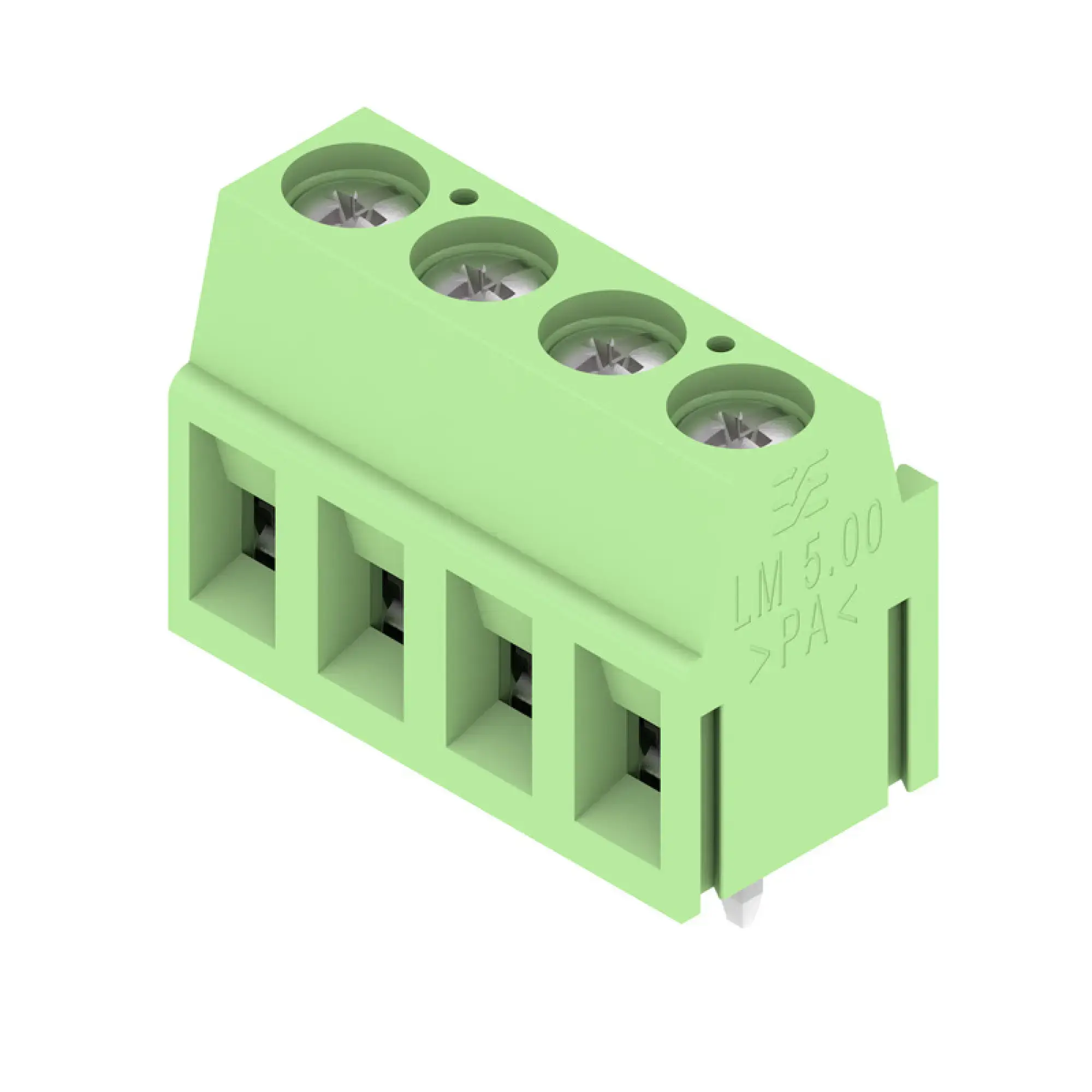 Weidmüller 1913000000 PCB terminal, 320 V, 17.5 A, Pitch in mm: 5.00, 2.5 mm², Number of poles: 4, Clamping yoke connection, THT solder connection, 90°, Box (img_001) Weidmüller 1913000000 PCB terminal, 320 V, 17.5 A, Pitch in mm: 5.00, 2.5 mm², Number of poles: 4, Clamping yoke connection, THT solder connection, 90°, Box (img_001)