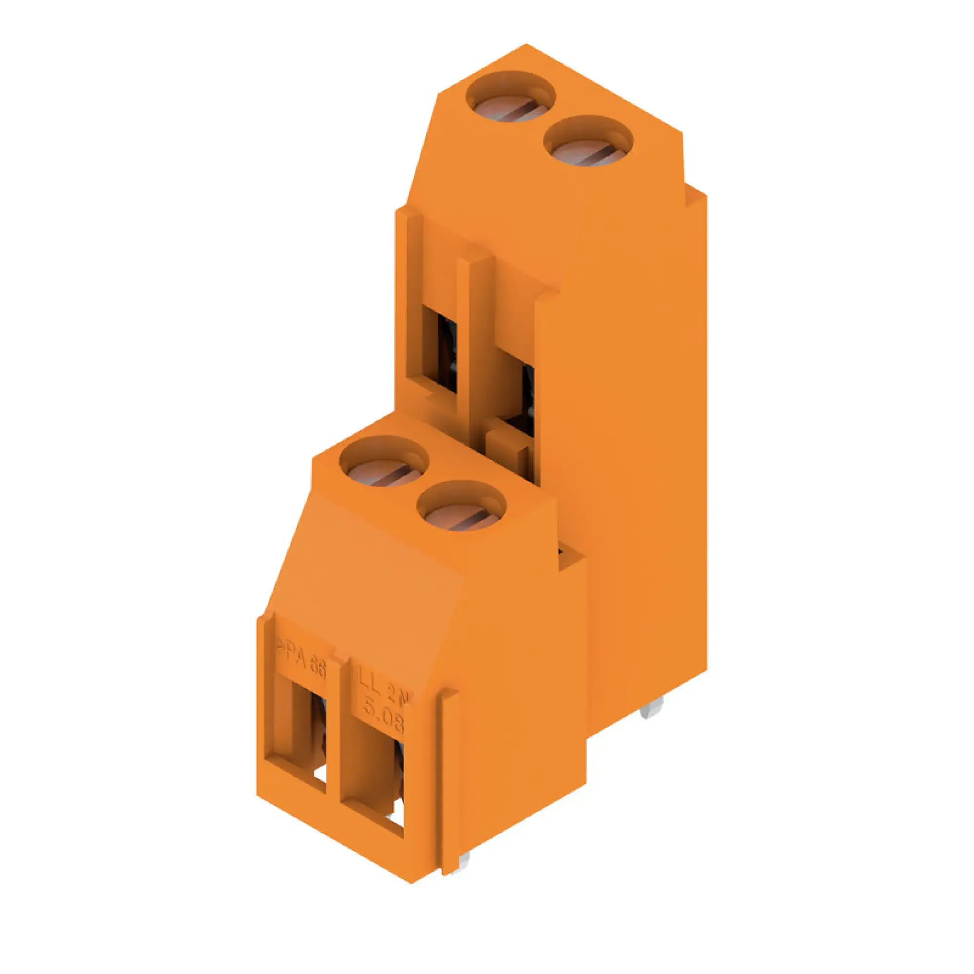Weidmüller 1934290000 PCB terminal, 320 V, 32.5 A, Pitch in mm: 5.08, 6 mm², Number of poles: 4, Clamping yoke connection, THT solder connection, 90°, Box (img_001)