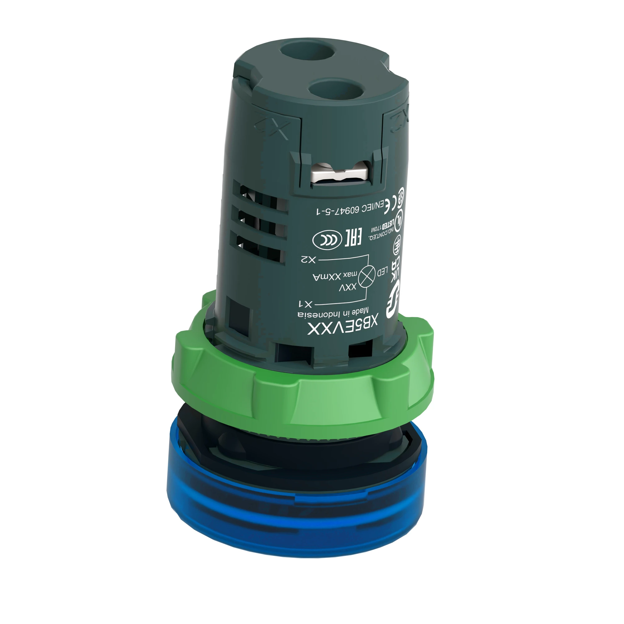 Schneider Electric XB5EVM6 Pilot light, Harmony XB5, plastic, monoblock, blue, 22mm, universal LED, smooth dome, 230-240V AC (img_008) Schneider Electric XB5EVM6 Pilot light, Harmony XB5, plastic, monoblock, blue, 22mm, universal LED, smooth dome, 230-240V AC (img_008)