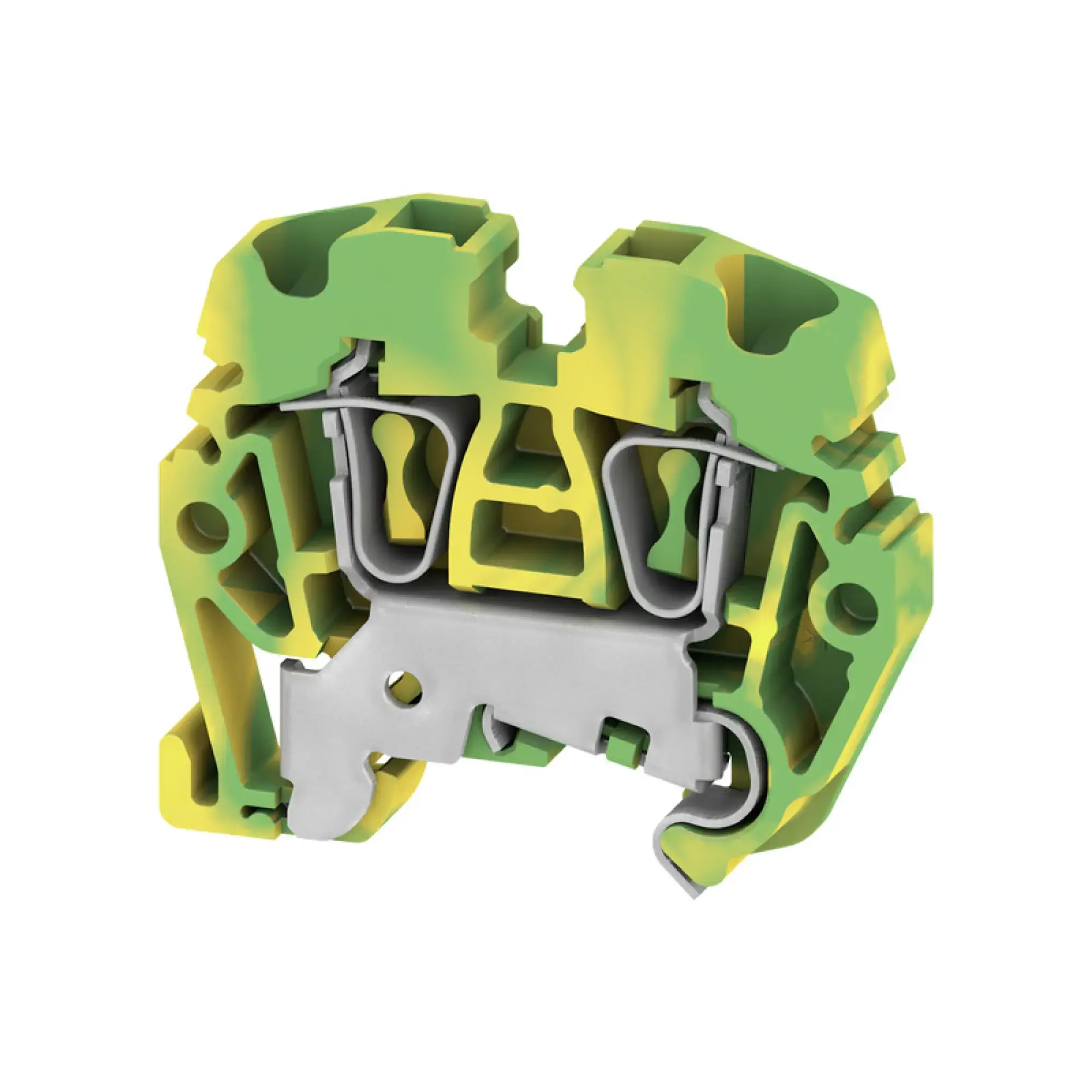 Weidmüller 1720950000 PE terminal, Tension-clamp connection, Green/yellow, 2.5 mm², 500 V, Number of connections: 2, Number of levels: 1, TS 15, V-0, Wemid (img_001)