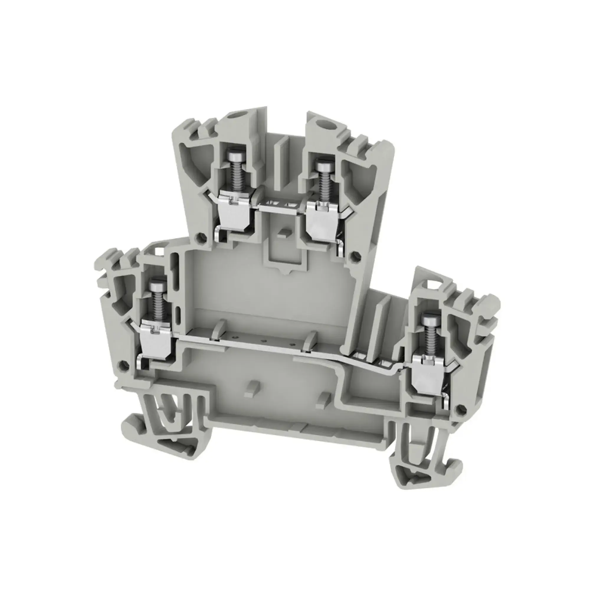 Weidmüller 1067970000 Multi-tier modular terminal, Screw connection, grey, 2.5 mm², 400 V, 400 V, Number of connections: 4, Number of levels: 2, TS 35, V-0, Wemid (img_001)