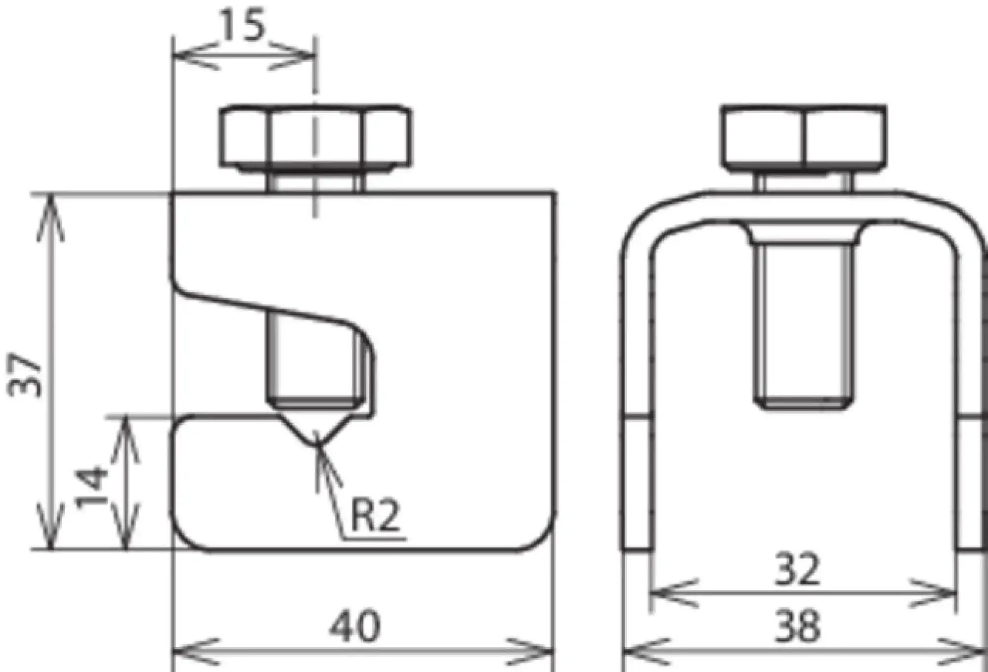 Dehn 308026 Connecting clamp, St/tZn for building reinforcements for Rd 6-10mm/Fl 30mm (img_002) Dehn 308026 Connecting clamp, St/tZn for building reinforcements for Rd 6-10mm/Fl 30mm (img_002)
