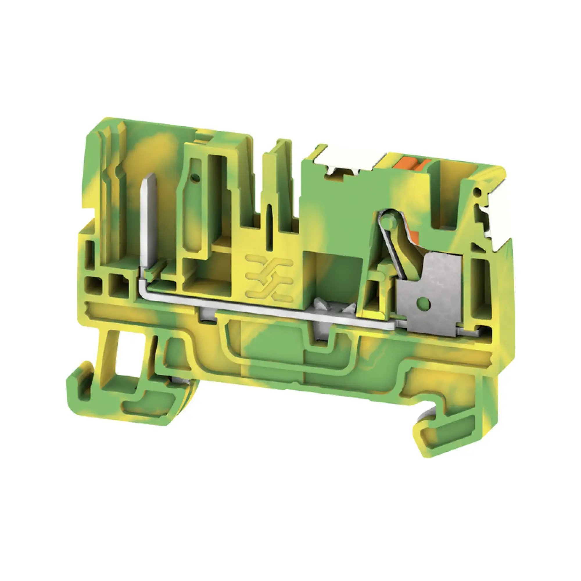 Weidmüller 2675980000 Pluggable terminal, PUSH IN, Green/yellow, 4, 4 mm², 32 A, Number of connections: 2, Number of levels: 1, TS 35, V-0, Wemid (img_001)