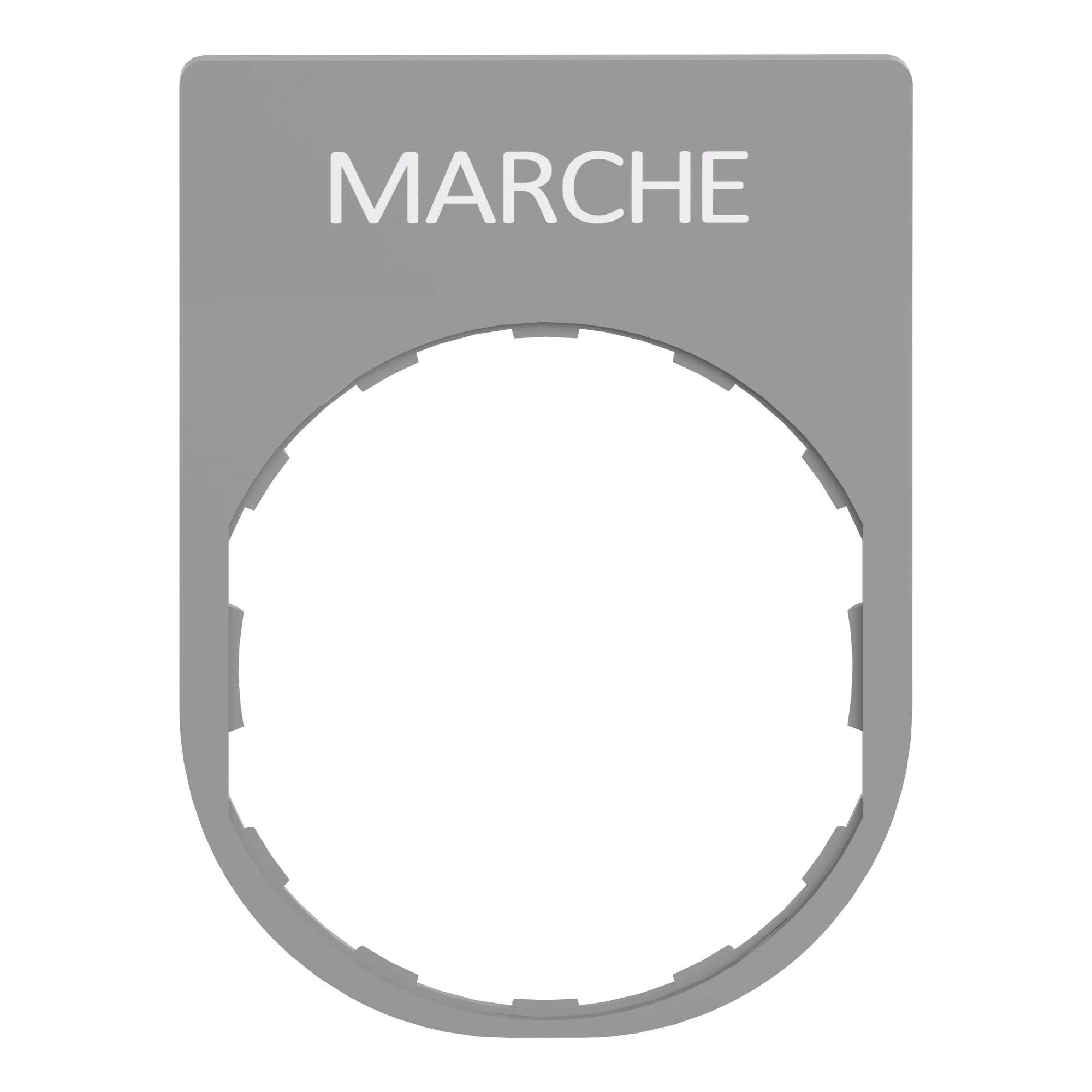 Schneider Electric ZBYP2103C0 Label holder 30x40mm, with inscription MARCHE, for Harmony 22mm, in gray (img_003) Schneider Electric ZBYP2103C0 Label holder 30x40mm, with inscription MARCHE, for Harmony 22mm, in gray (img_003)