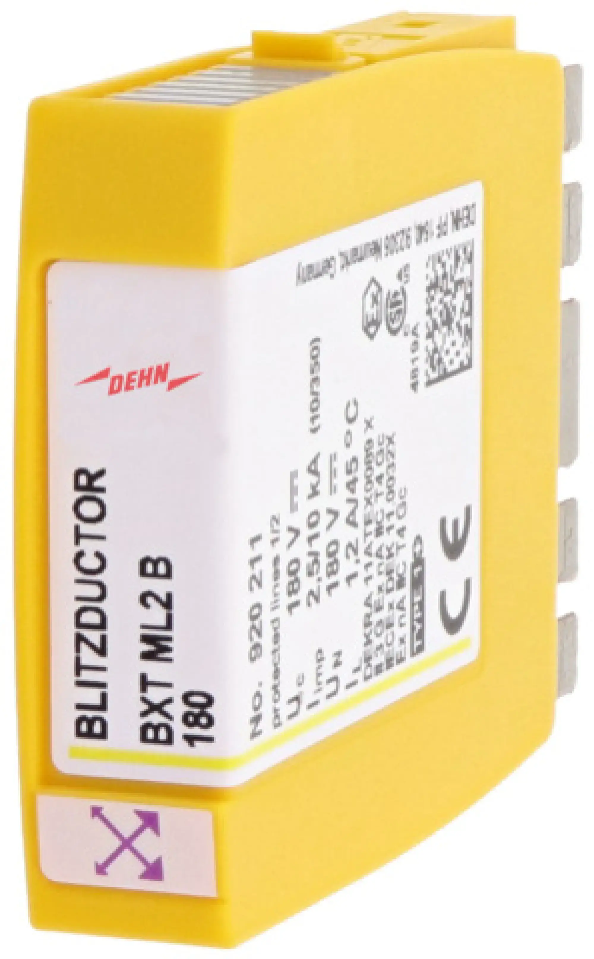 Dehn 920211 Combined 2-pole arrester module BLITZDUCTOR XT with LifeCheck (img_001)