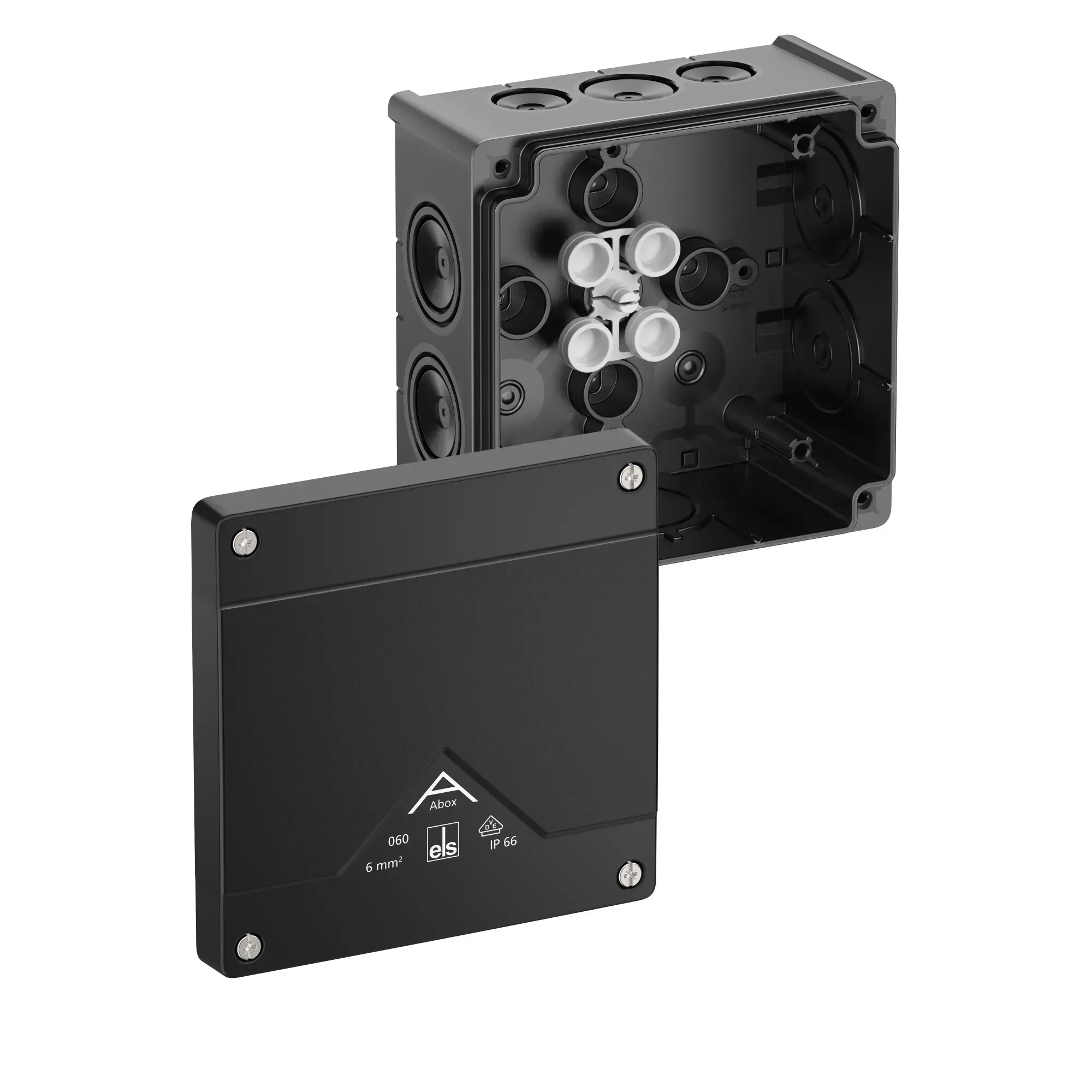 Spelsberg 80600001 Junction box, Type of protection IP66, max. 6², Impact strength IK07, Protection class II, Ui 1000V AC, Ui 1000V DC, DLG, VDE, Halogen free (img_001) Spelsberg 80600001 Junction box, Type of protection IP66, max. 6², Impact strength IK07, Protection class II, Ui 1000V AC, Ui 1000V DC, DLG, VDE, Halogen free (img_001)