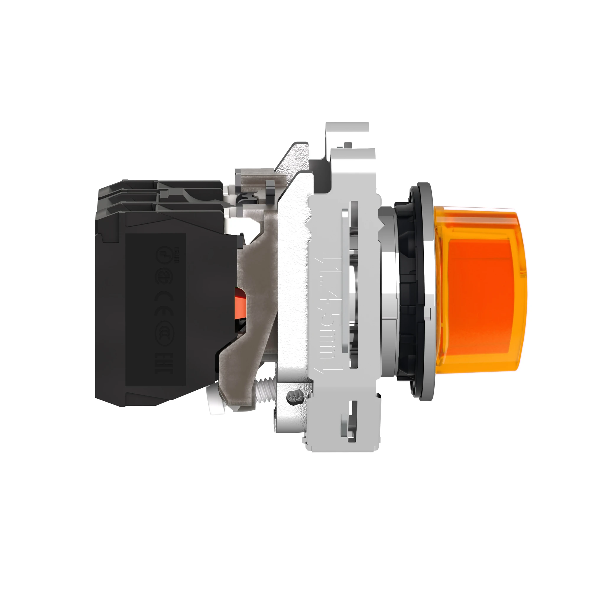 Schneider Electric XB4FK135G5 Illuminated selector switch, Harmony XB4F, metal, 30mm, orange, universal LED, 3 positions, 1NC+1NO, 110-120V AC (img_003)