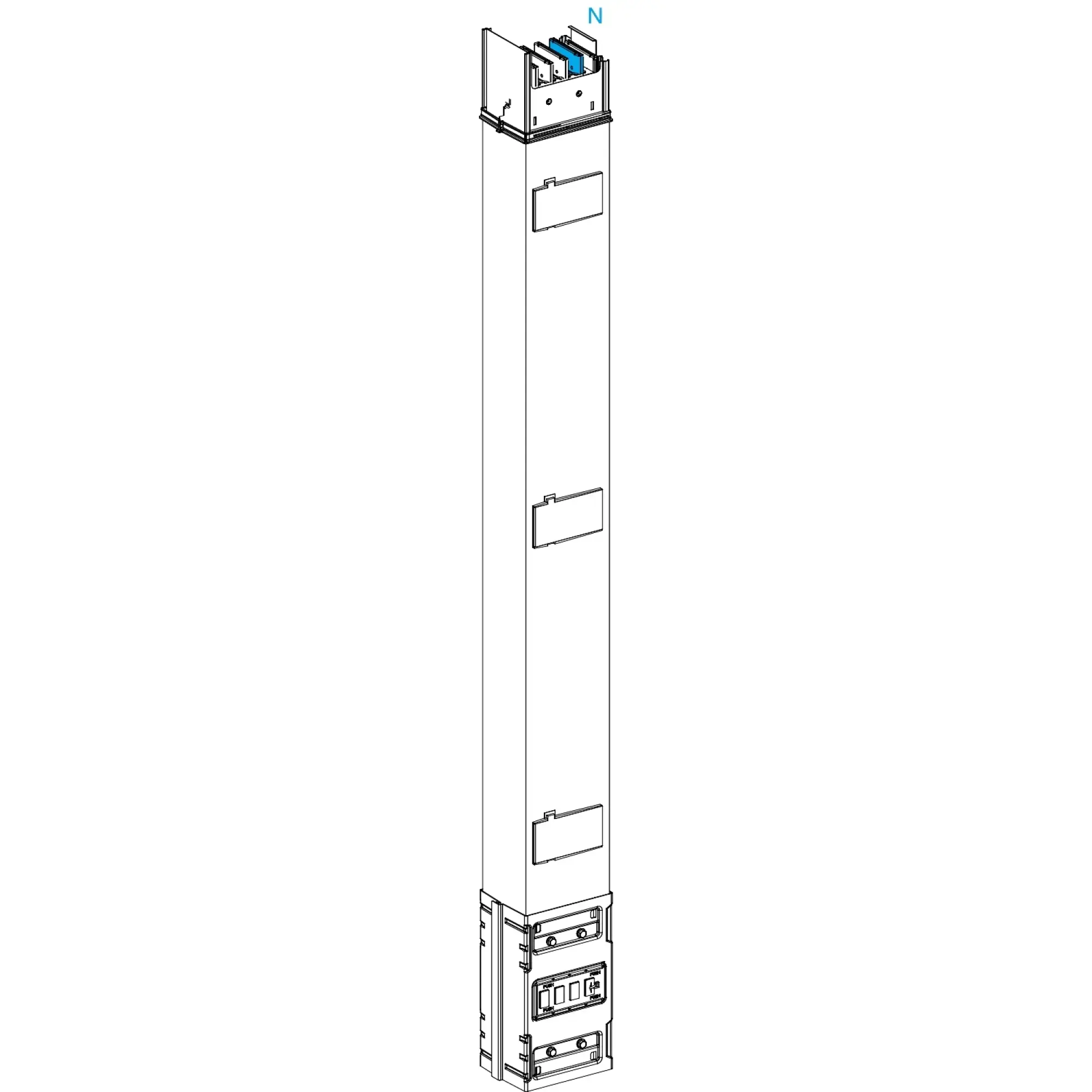 Schneider Electric KSA1000EV4153 KSA straight element, 1000A, 1.5m, 3 exits, one-sided (img_002)