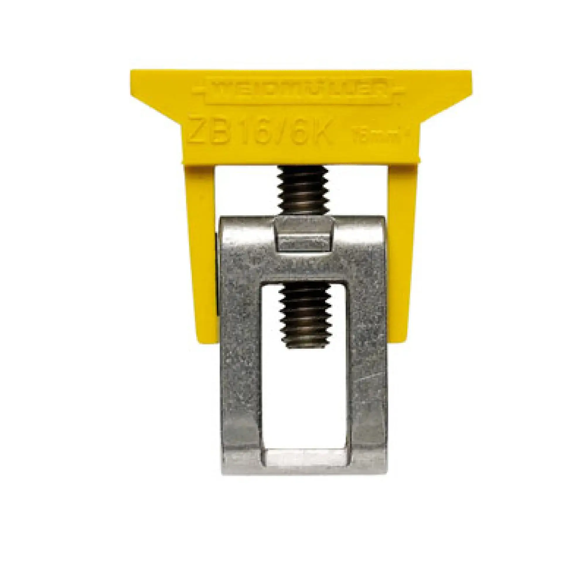 Weidmüller 0569660000 Clamping yoke (bus-bar), Clamping yoke, Green/yellow, 16 mm², Width: 10 mm, M 4, Steel (img_001)