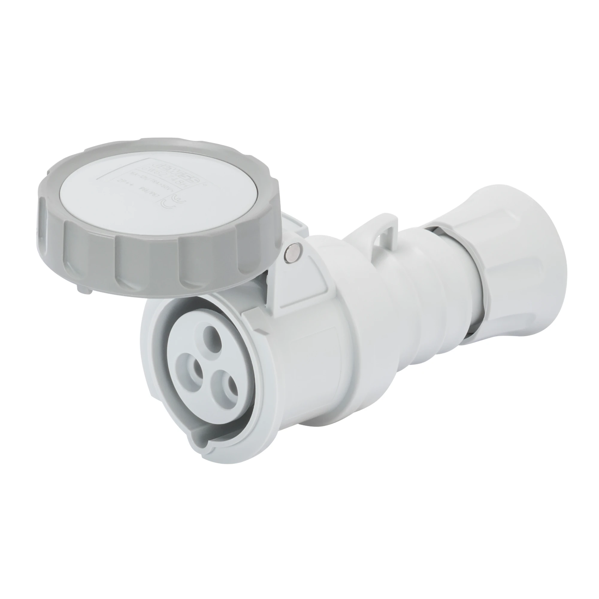 GEWISS GW62751H STRAIGHT CONNECTOR HP - IP66/IP67/IP68/IP69 - 2P+E 16A >250V d.c. - GREY - 8H - SCREW WIRING (img_001)