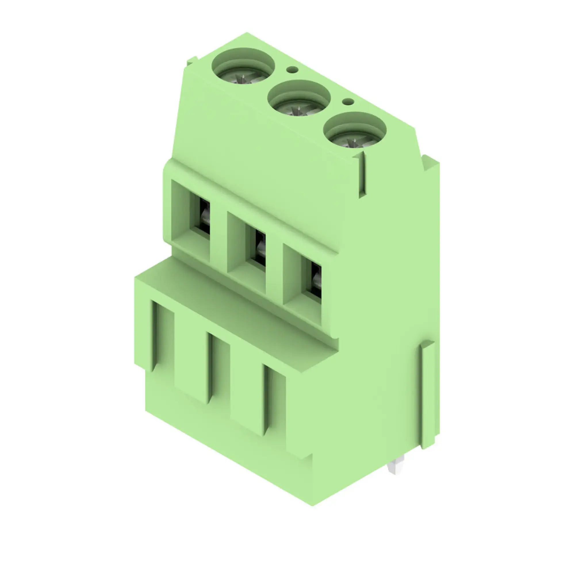 Weidmüller 1766350000 PCB terminal, 320 V, 17.5 A, Pitch in mm: 5.08, 2.5 mm², Number of poles: 3, Clamping yoke connection, THT solder connection, 90°, Box (img_001)