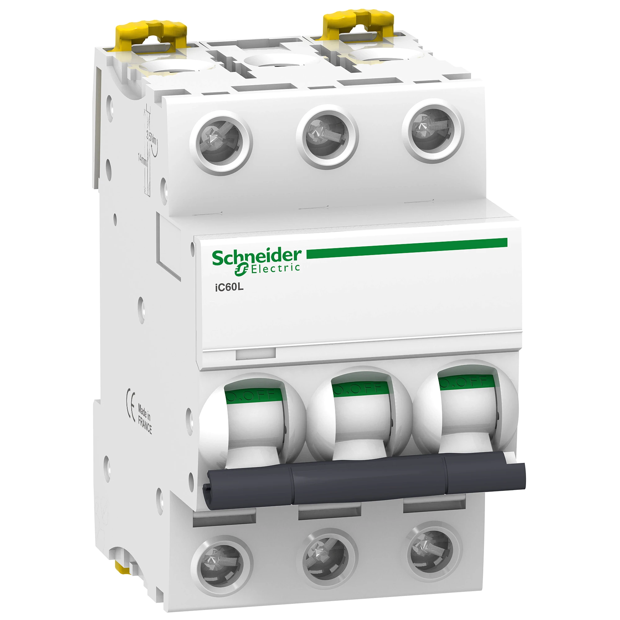 Schneider Electric A9F95370 Miniature circuit breaker iC60L, 3P, 0.5A, K-curve, 100kA (img_001)