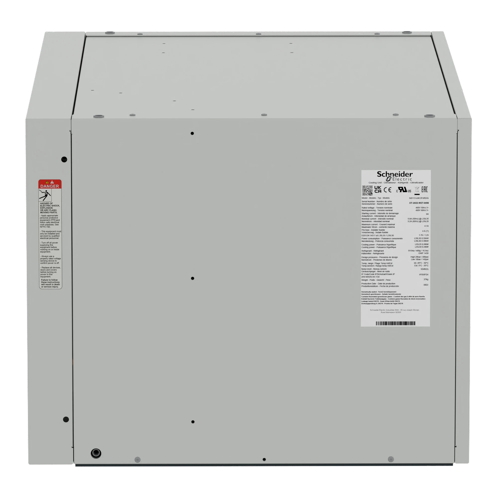 Schneider Electric NSYCU4K3P4RDG Roof-mounted cooling unit, connected, Climasys CU, 4kW, 3-phase, 380/460V, 50/60Hz, IP54 (img_006) Schneider Electric NSYCU4K3P4RDG Roof-mounted cooling unit, connected, Climasys CU, 4kW, 3-phase, 380/460V, 50/60Hz, IP54 (img_006)