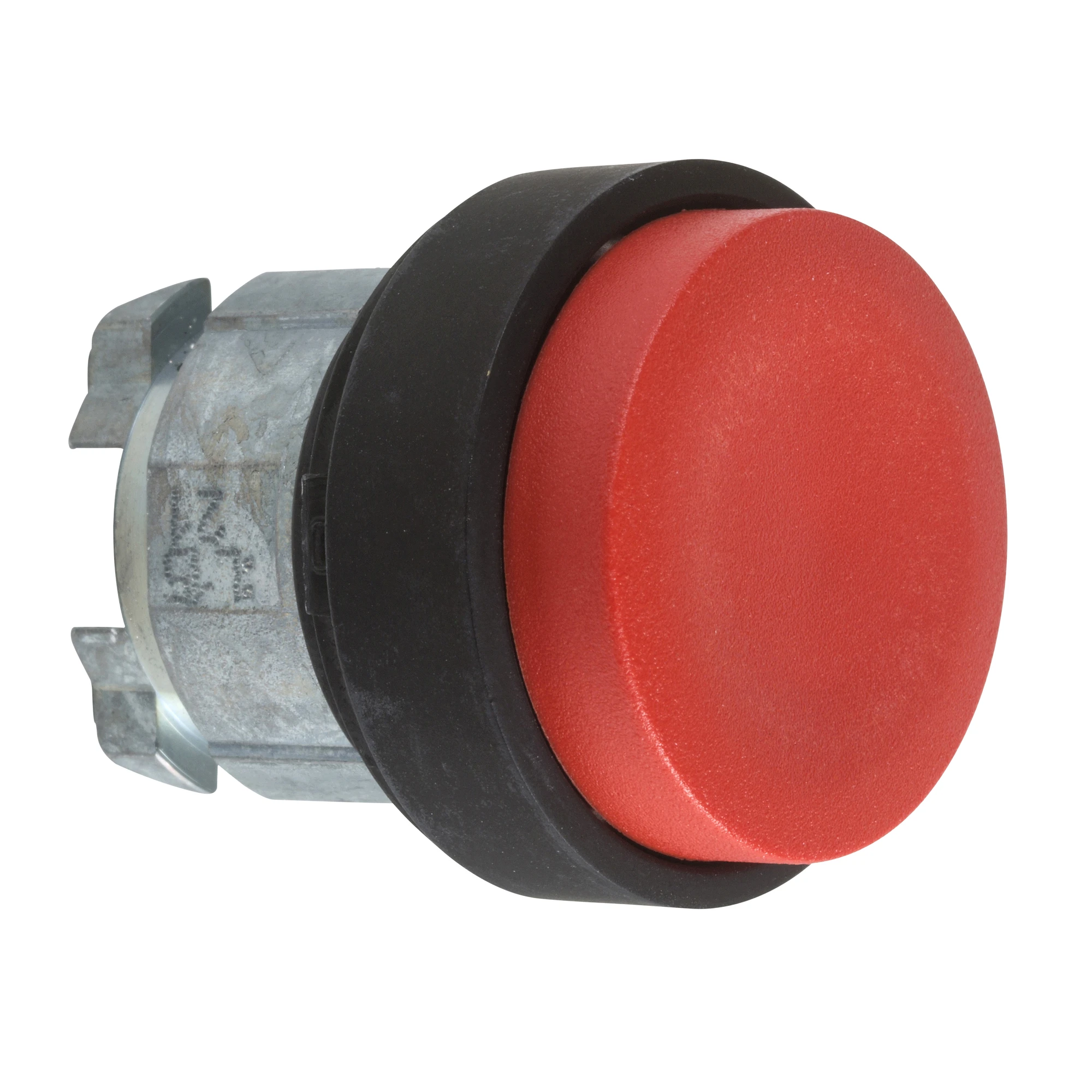 Schneider Electric ZB4BL47 Pushbutton, front element, Harmony XB4, metal, 22mm, red, protruding, unmarked, momentary, outer ring black (img_001)