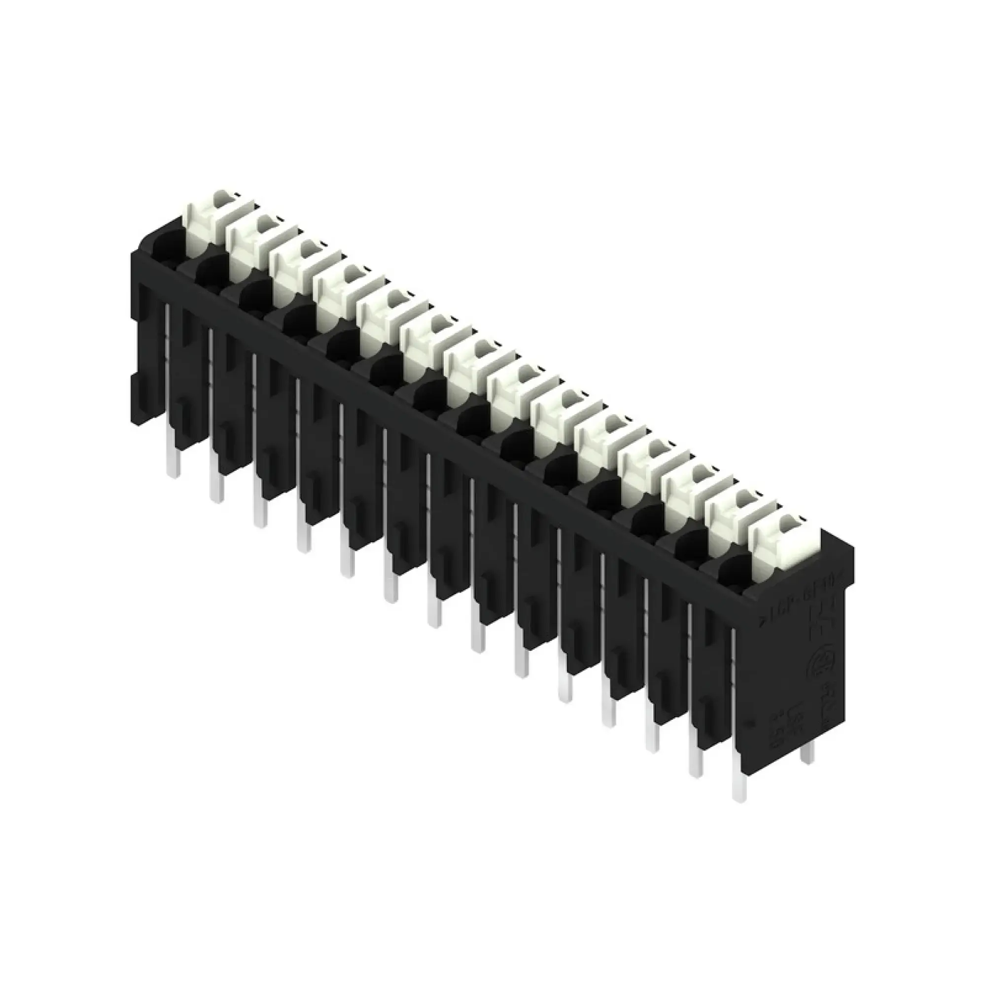Weidmüller 1870360000 PCB terminal, 160 V, 17.5 A, Pitch in mm: 3.50, 1.5 mm², Number of poles: 14, PUSH IN with actuator, THT/THR solder connection, 180°, Tube (img_001)