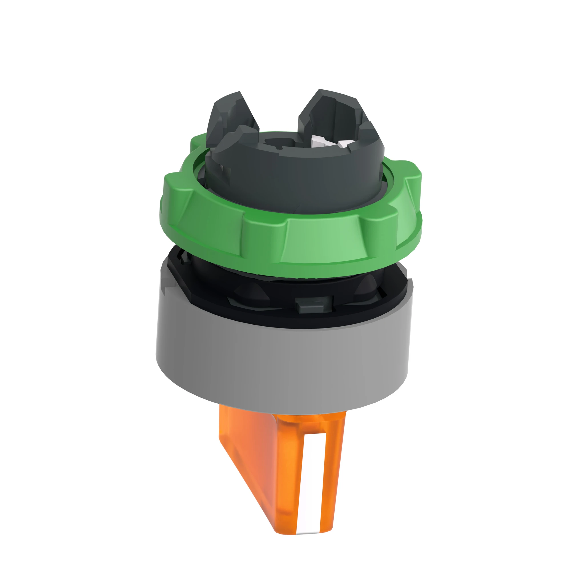 Schneider Electric ZB5AK1753C0 Pilot light selector switch, front element, Harmony XB5, plastic, 22mm, orange, for universal LED, 3 positions, momentary (img_005)