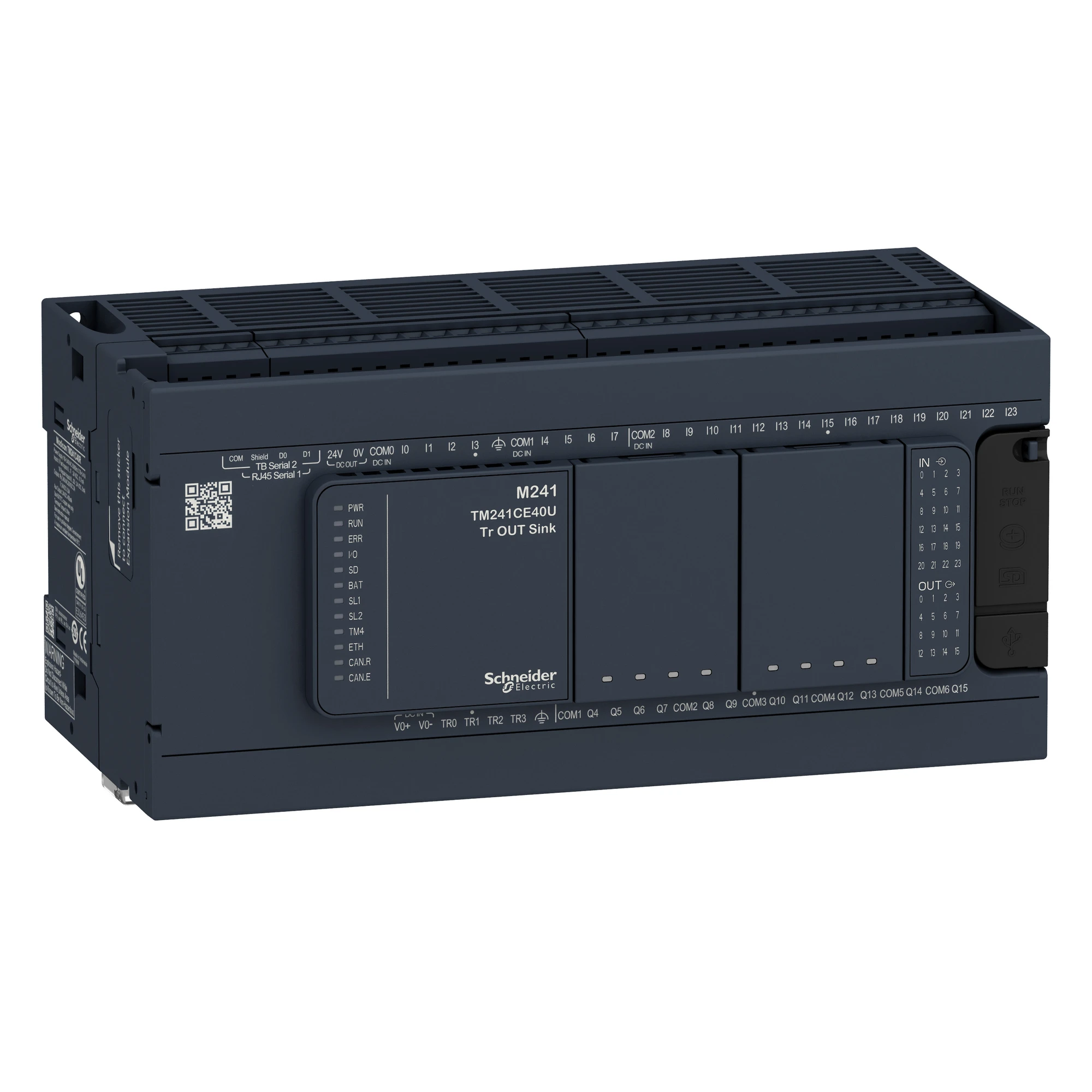 Schneider Electric TM241C40R PLC Control, Modicon M241, 40 I/O, 2x Modbus, 100 to 240 VAC, Relay Outputs, Screw Terminals (img_001) Schneider Electric TM241C40R PLC Control, Modicon M241, 40 I/O, 2x Modbus, 100 to 240 VAC, Relay Outputs, Screw Terminals (img_001)