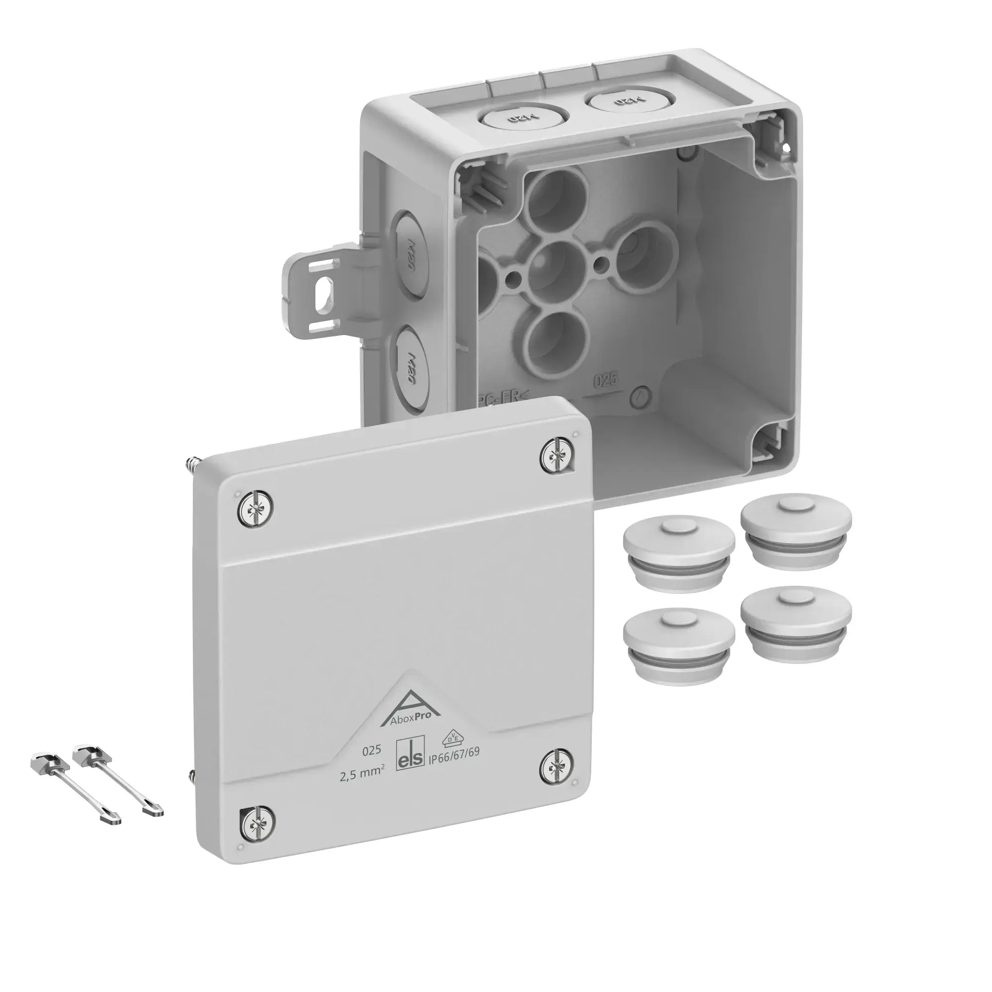 Spelsberg 40240101 Junction box, Type of protection IP66/IP67/IP69, max. 2,5², IK09, Protection class II, Ui 1000V AC, Ui 1000V DC, DLG, DNV, VDE, Halogen free (img_001)