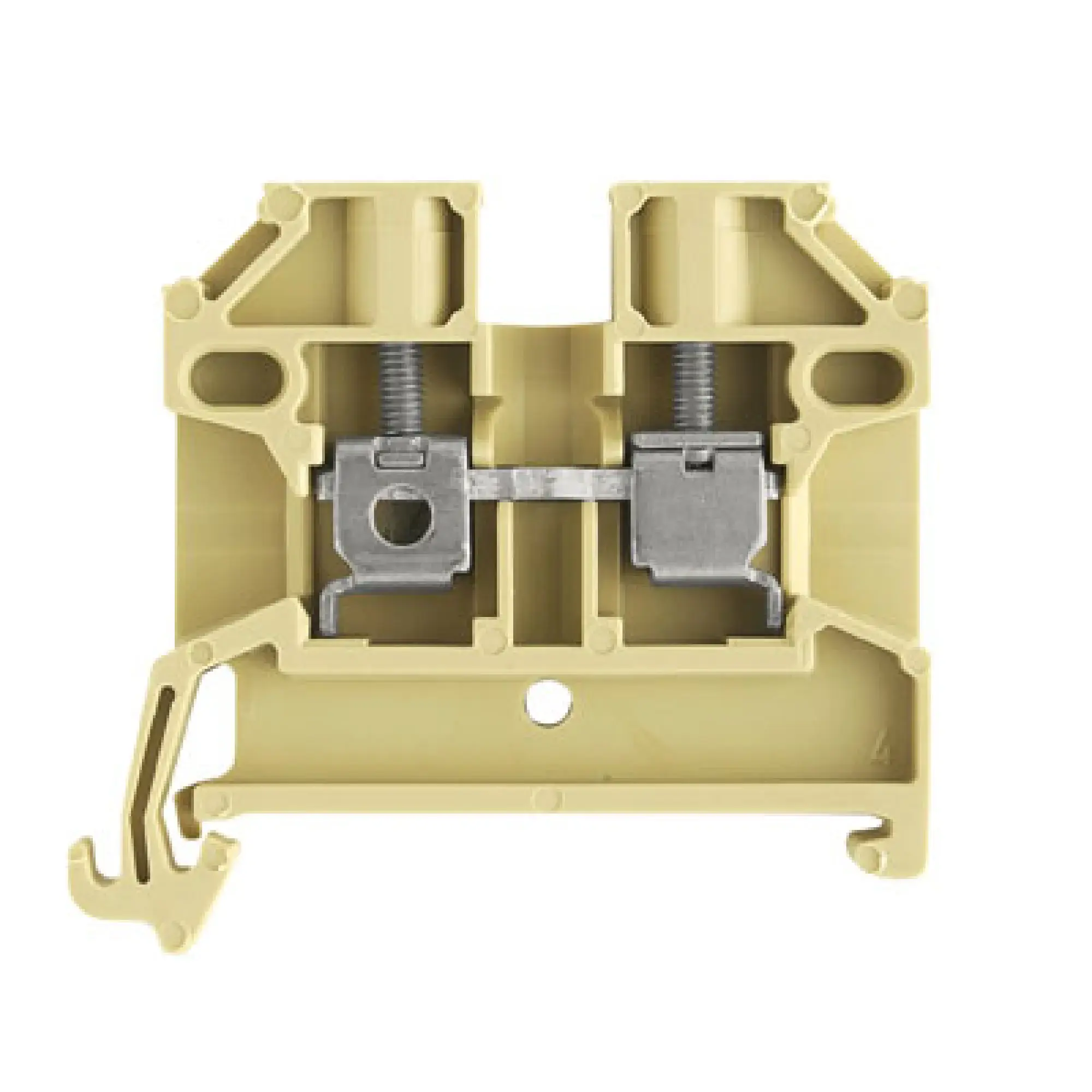 Weidmüller 0380460000 Feed-through terminal block, Screw connection, beige / yellow, 2.5 mm², 24 A, 800 V, Number of connections: 2 (img_001)