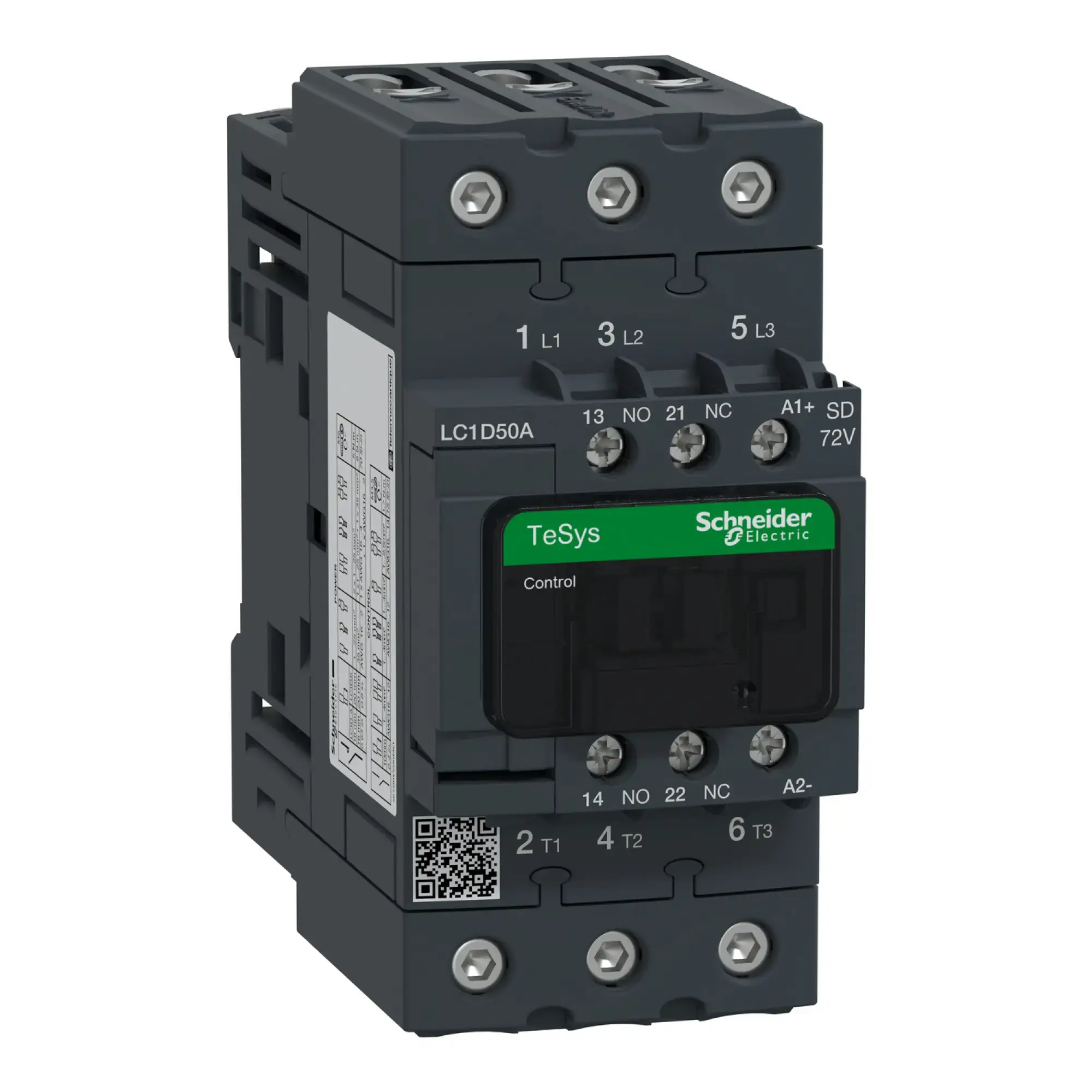 Schneider Electric LC1D50ASD Power contactor LC1D 3p, +1NO+1NC, 22 kW, 50 A, 400 V AC3, Coil 72 V DC (img_002)