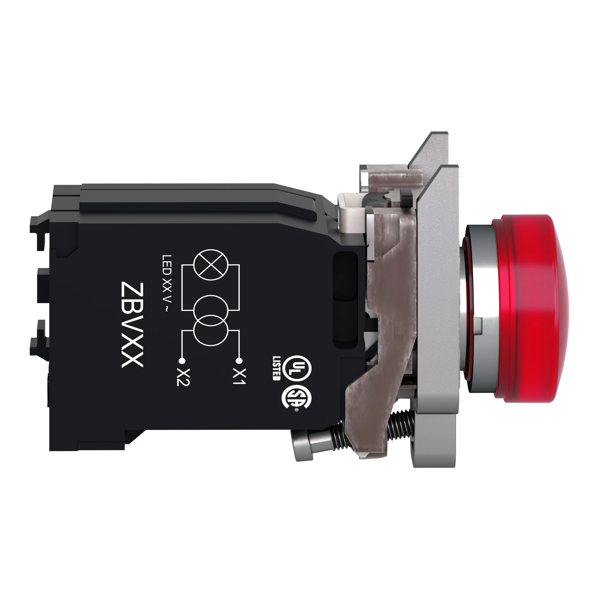 Schneider Electric XB4BV5B4 Pilot light, Harmony XB4, metal, 22mm, red, with transformer, incandescent bulb BA9s, smooth dome, screw terminal, 400V (img_003) Schneider Electric XB4BV5B4 Pilot light, Harmony XB4, metal, 22mm, red, with transformer, incandescent bulb BA9s, smooth dome, screw terminal, 400V (img_003)