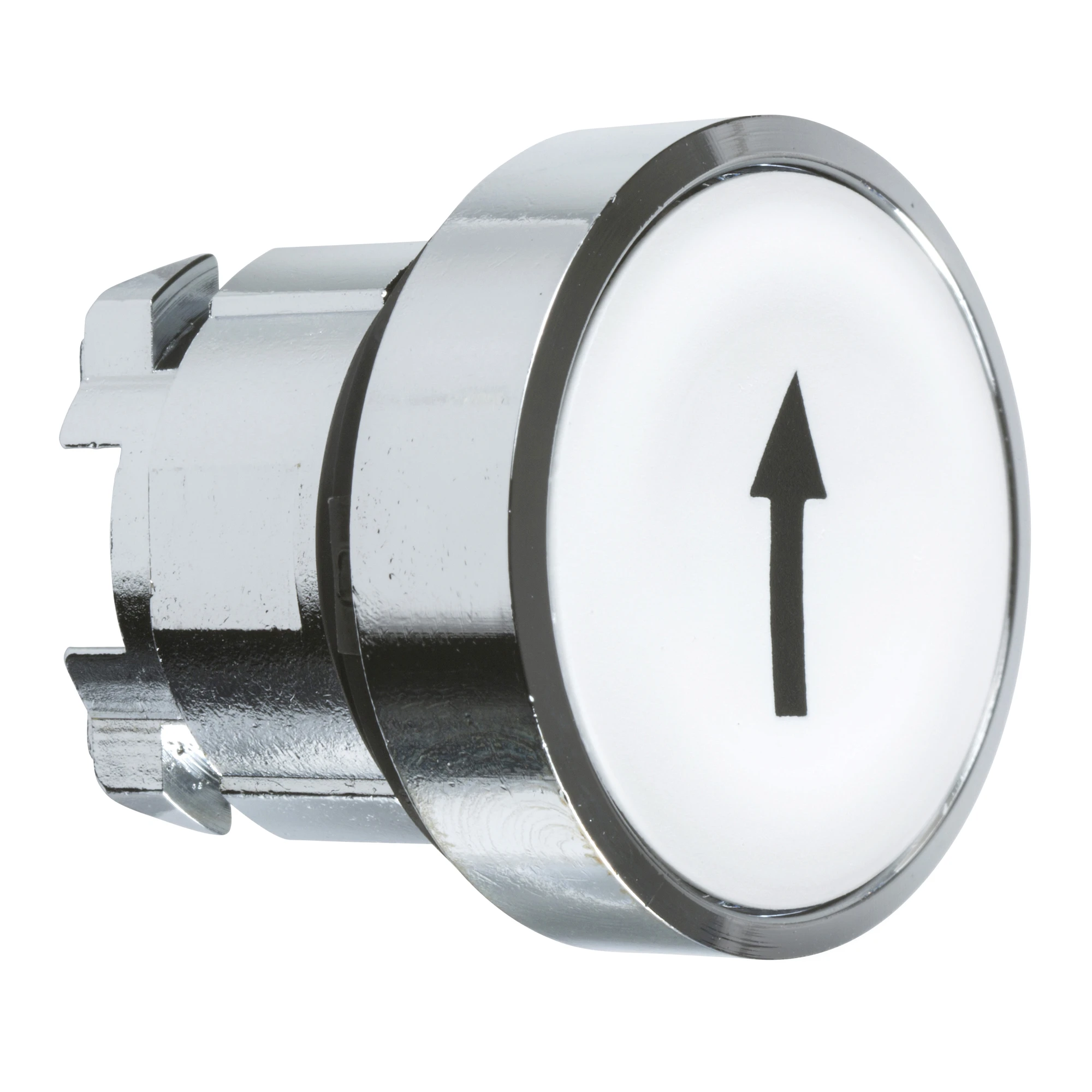 Schneider Electric ZB4BA334 Push button, Front element, Harmony XB4, Metal, 22mm, white, labeled arrow up, momentary (img_001) Schneider Electric ZB4BA334 Push button, Front element, Harmony XB4, Metal, 22mm, white, labeled arrow up, momentary (img_001)