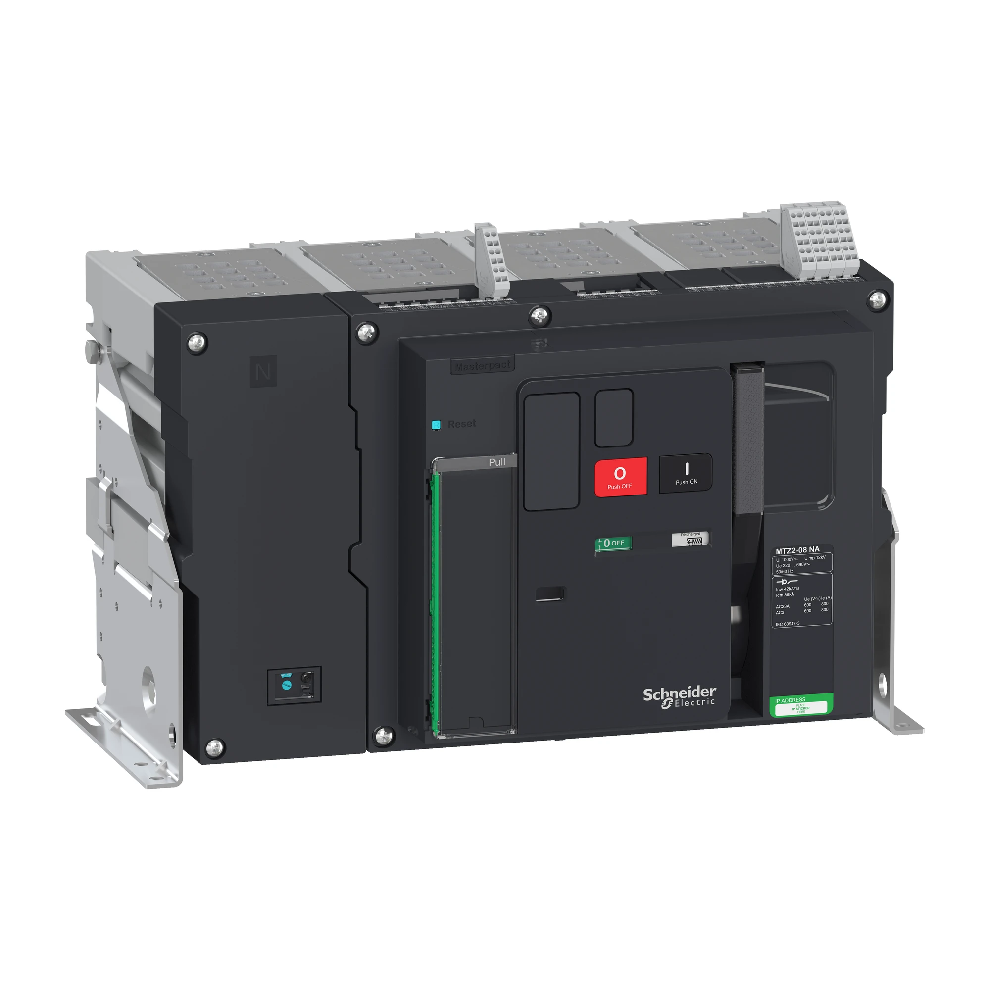 Schneider Electric LV848011 MasterPact MTZ2 800A NA Icm=88kA/690V 4P Basic Fixed Mounting Switch (img_001)