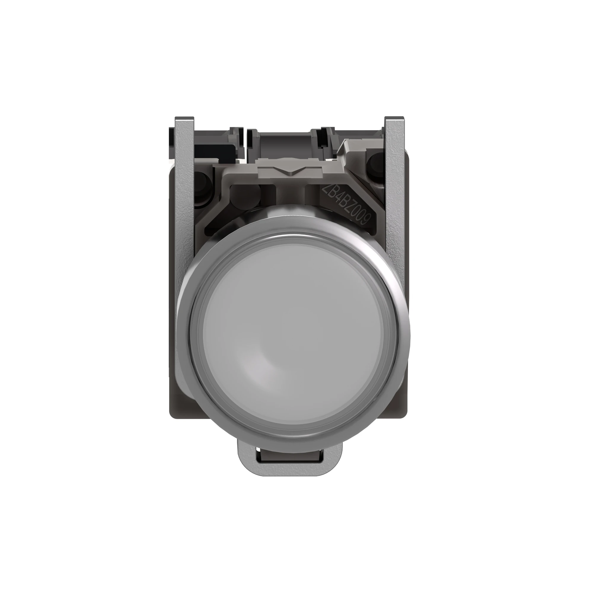 Schneider Electric XB4BW31M5 Illuminated pushbutton switch, Harmony XB4, metal, 22mm, white, unlabelled, universal LED, smooth dome, 1NO+1NC, 230-240V AC (img_003)
